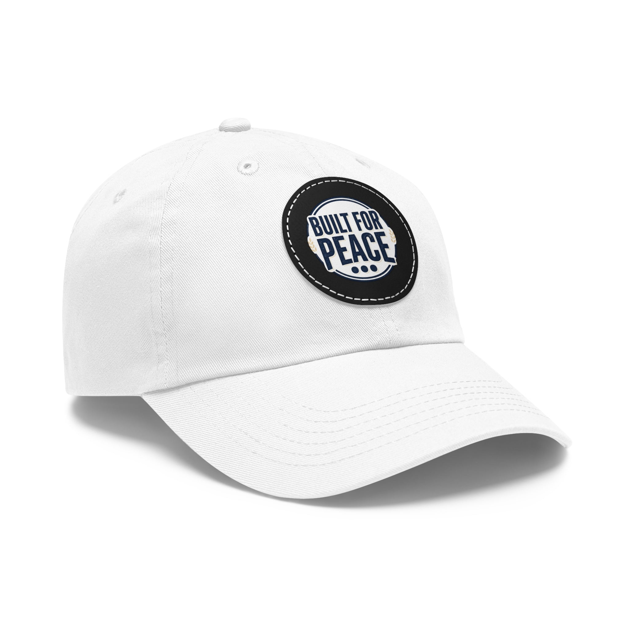 Built for Peace Leather Patch Dad Hat — Casual Cotton Baseball Cap