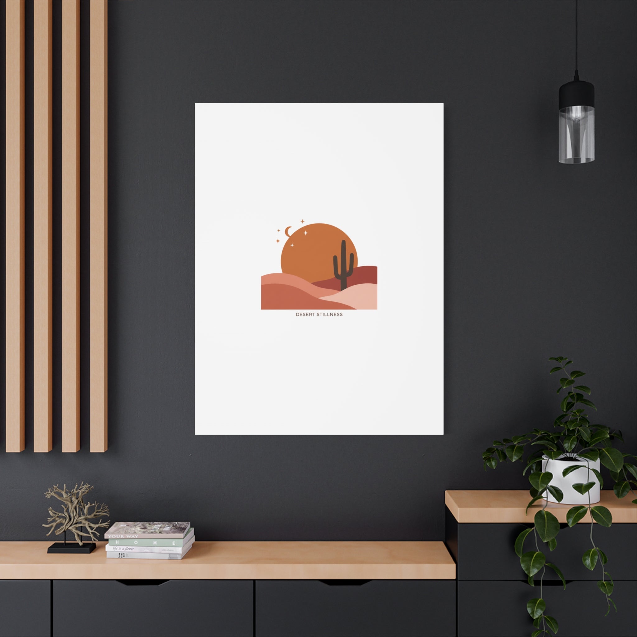 Desert Stillness Canvas, Desert Sunset Minimalist Mesa | Southwestern Art Print 36" x 36" 1.25"