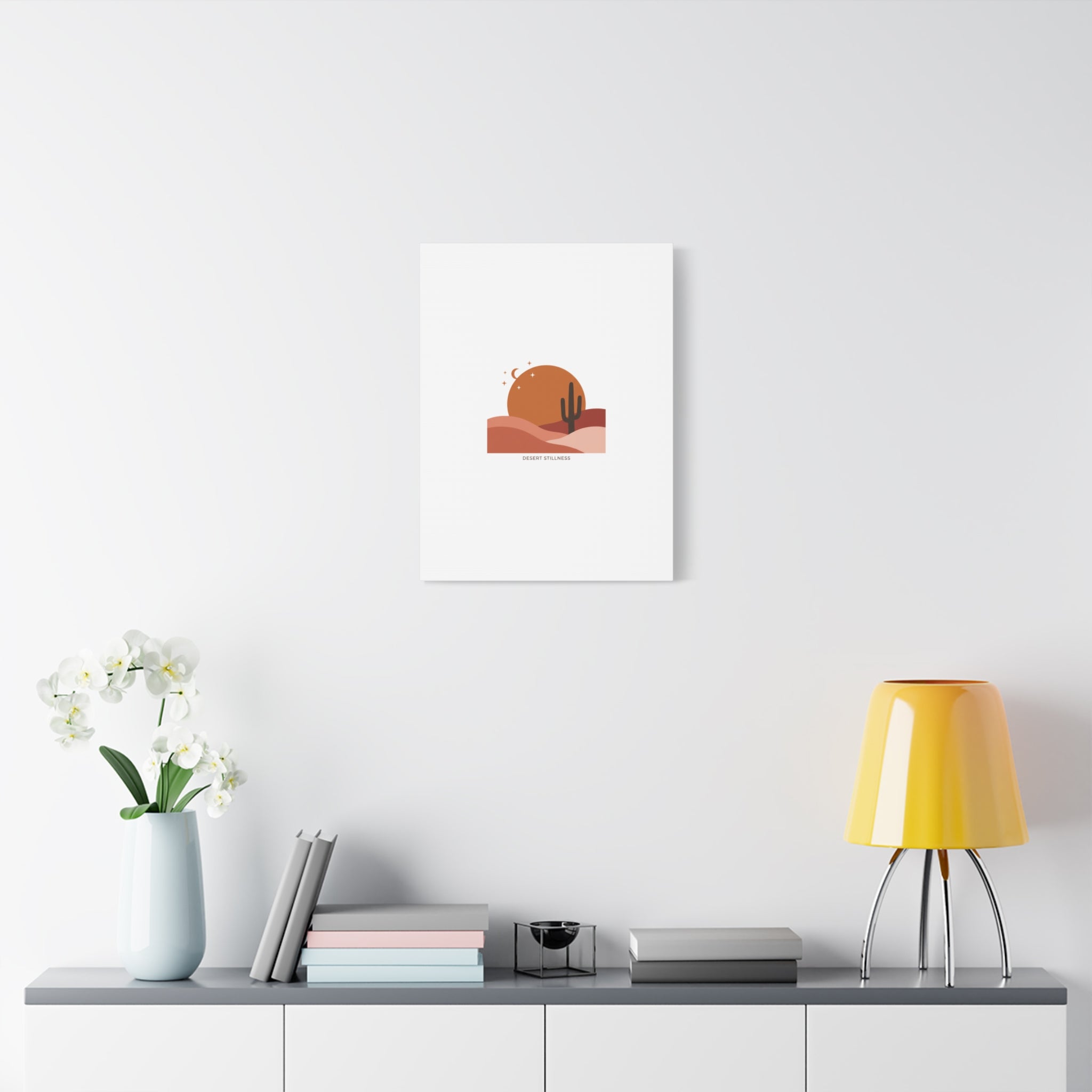 Desert Stillness Canvas, Desert Sunset Minimalist Mesa | Southwestern Art Print 36" x 36" 1.25"
