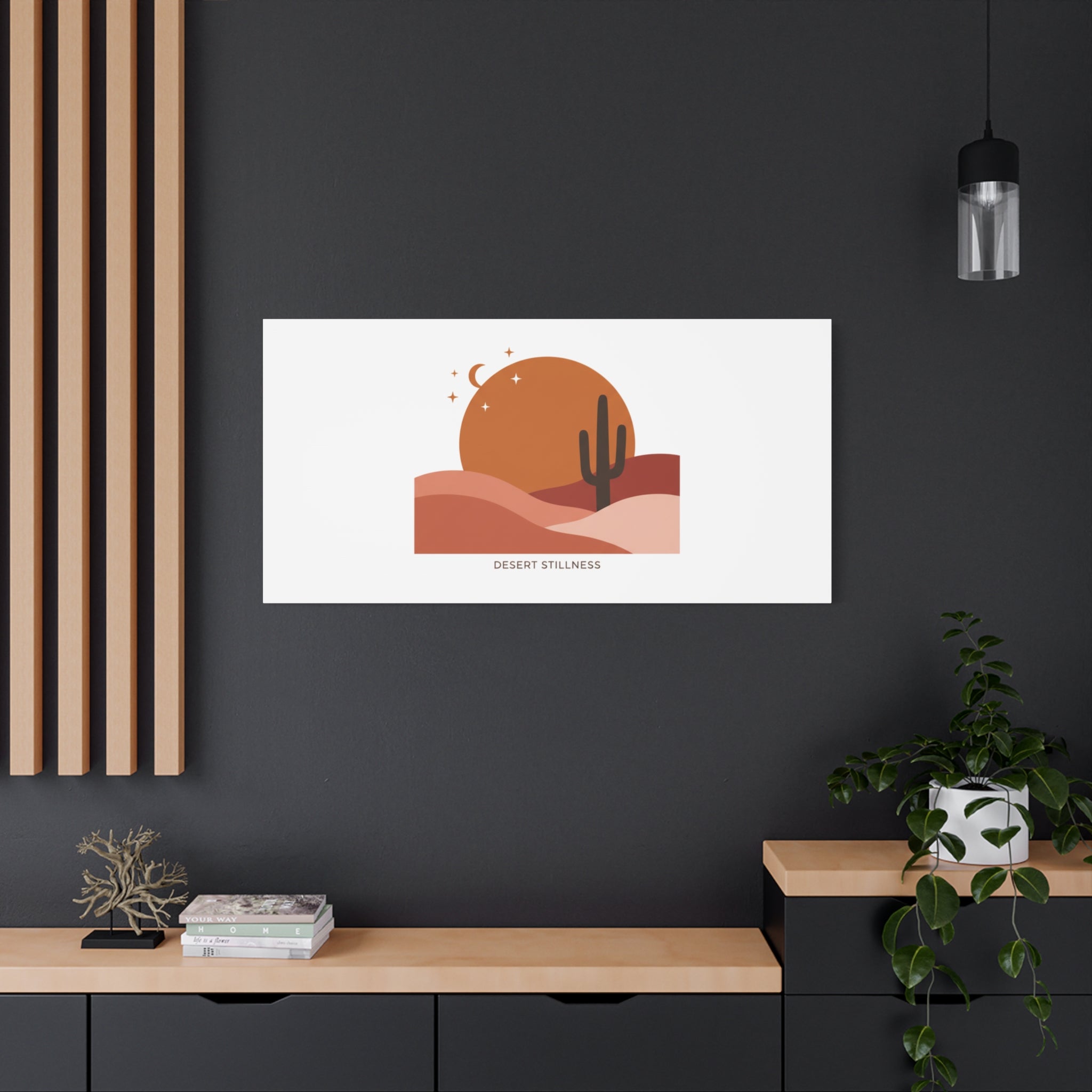 Desert Stillness Canvas, Desert Sunset Minimalist Mesa | Southwestern Art Print 36" x 36" 1.25"