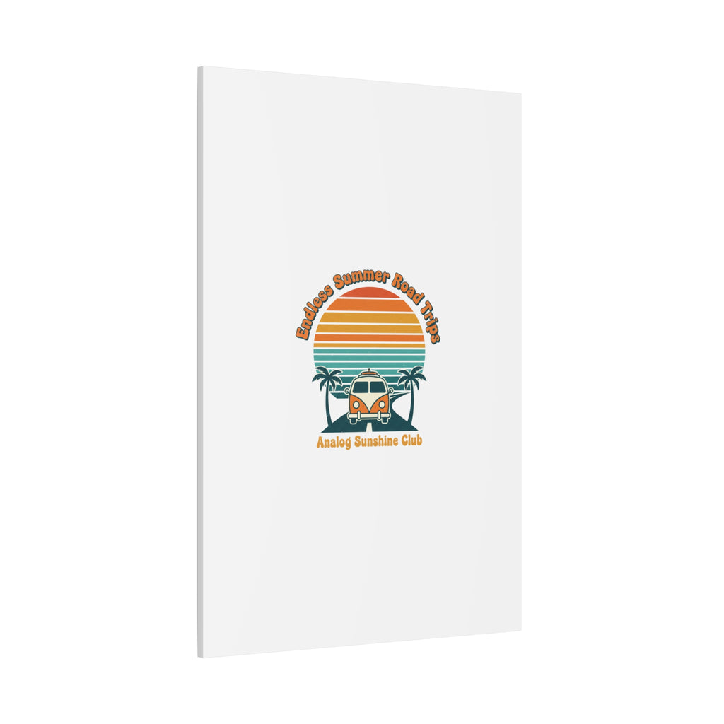 Endless Summer Road Trips Canvas | 1970s Sunset, Retro Surf Palm Art 36" x 36" 1.25"