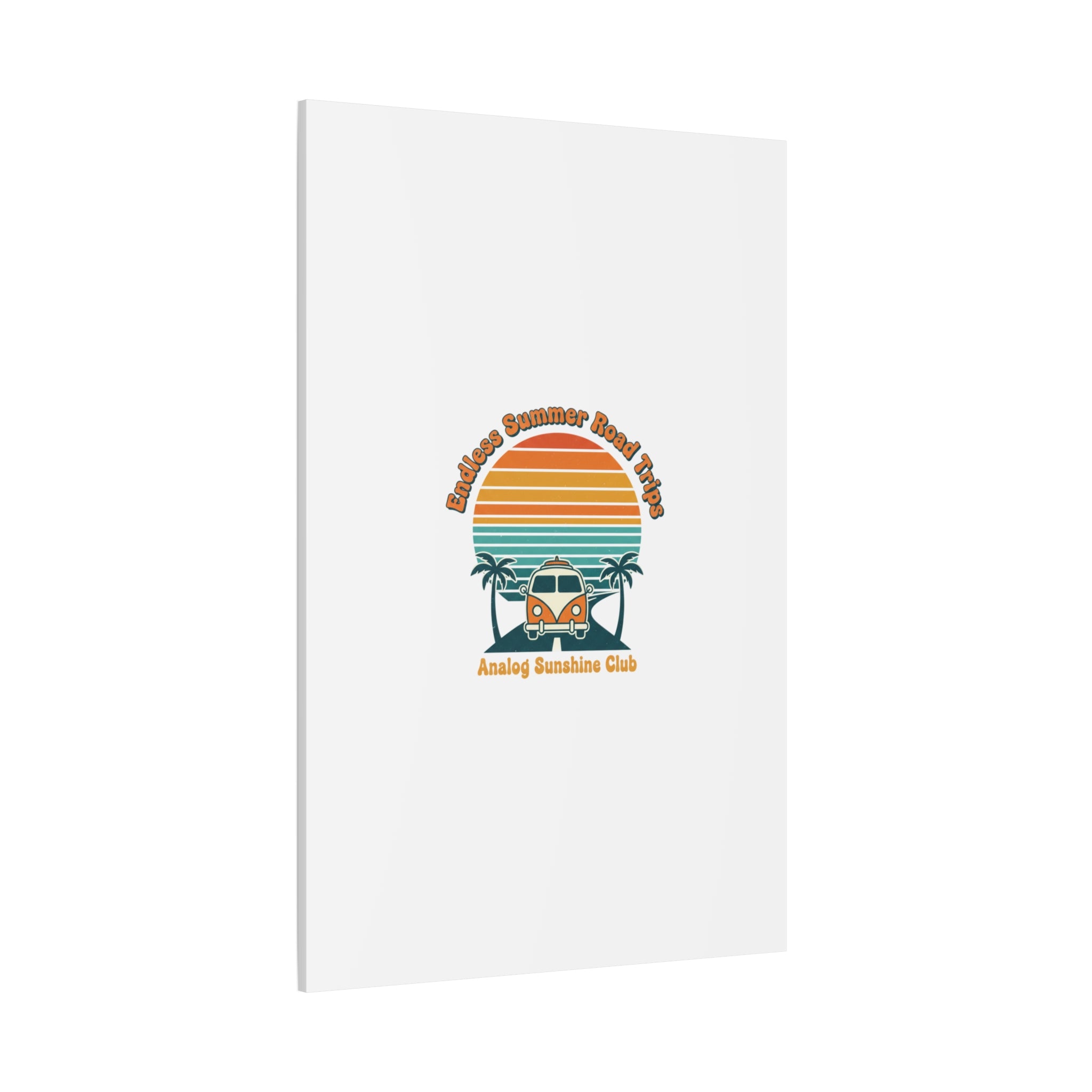 Endless Summer Road Trips Canvas | 1970s Sunset, Retro Surf Palm Art 36" x 36" 1.25"