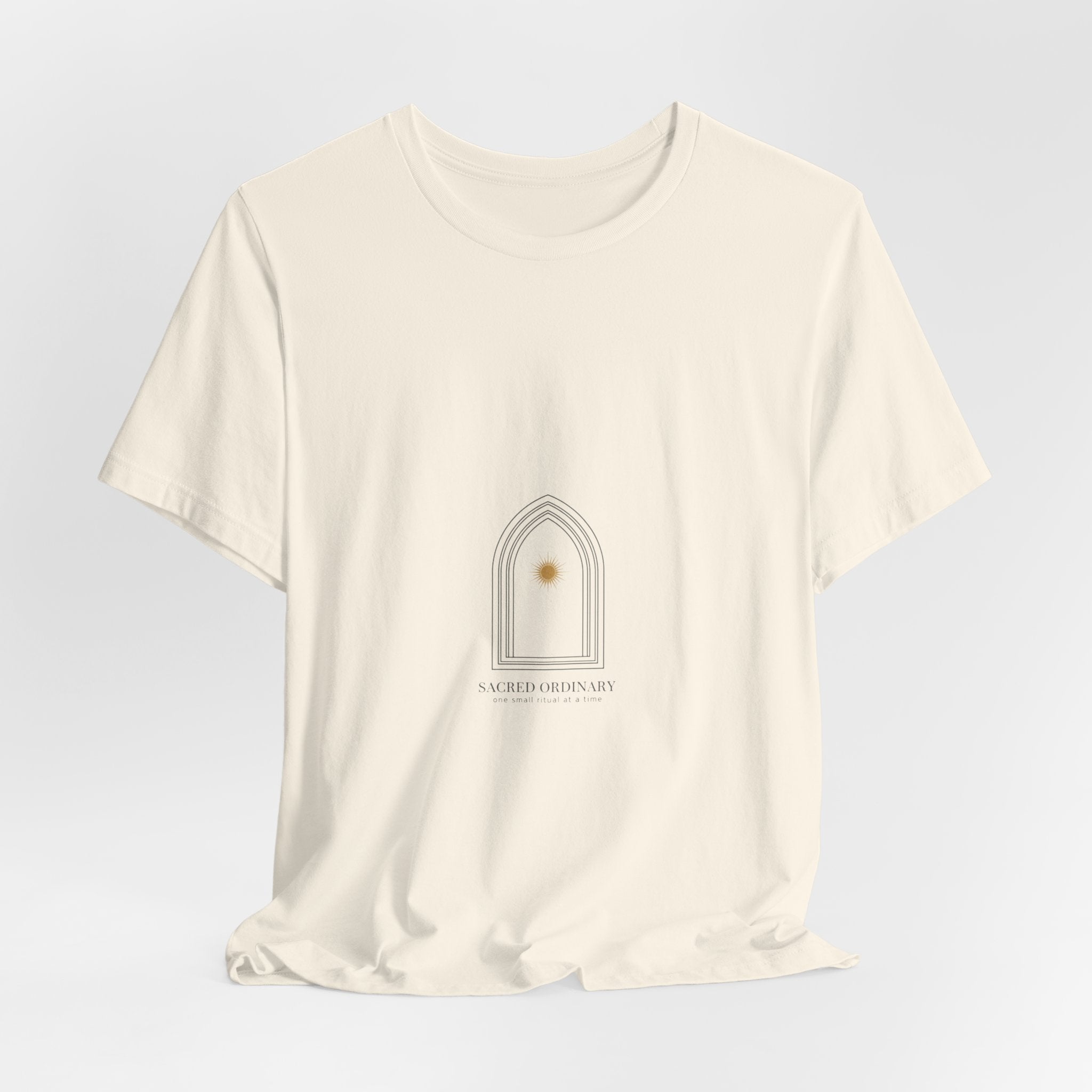 Gothic Arch Minimal Tee | Monastic Minimalism, serene typography Navy