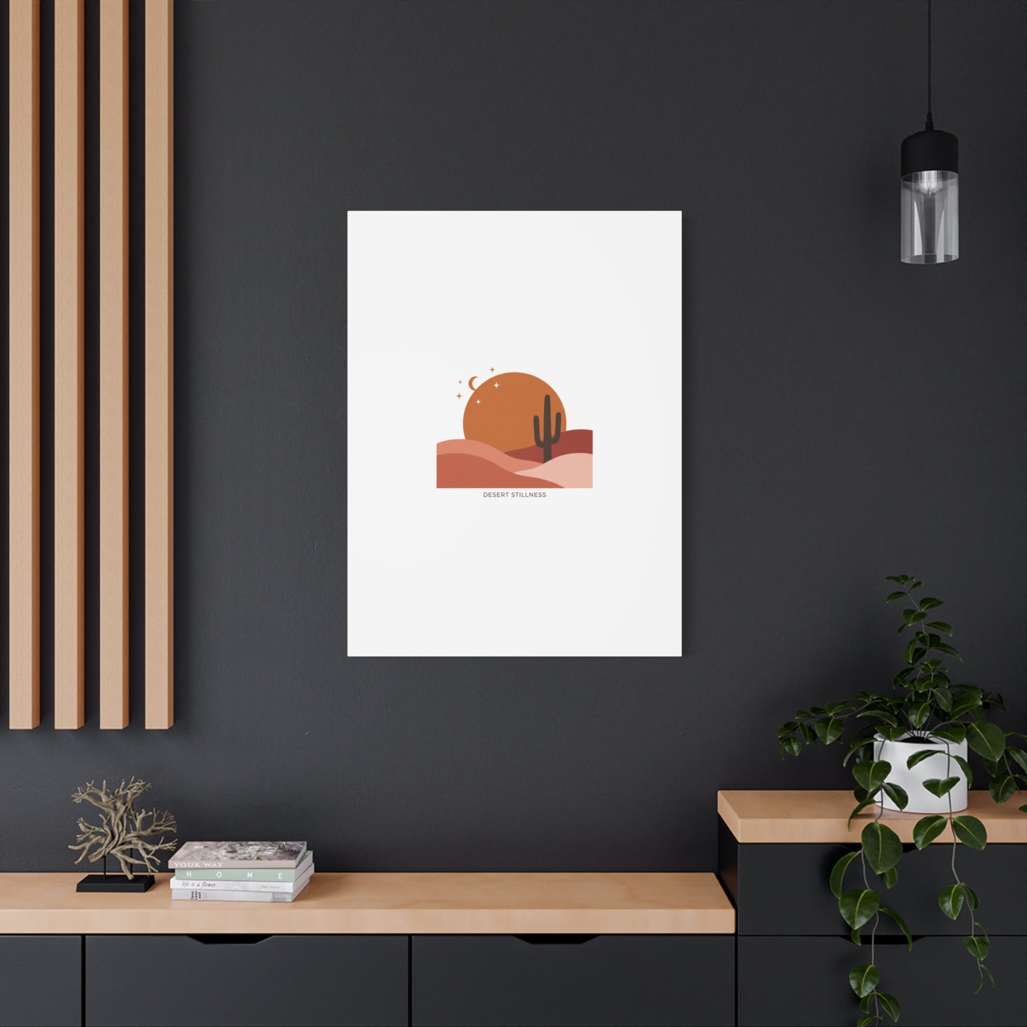 Desert Stillness Canvas, Desert Sunset Minimalist Mesa | Southwestern Art Print