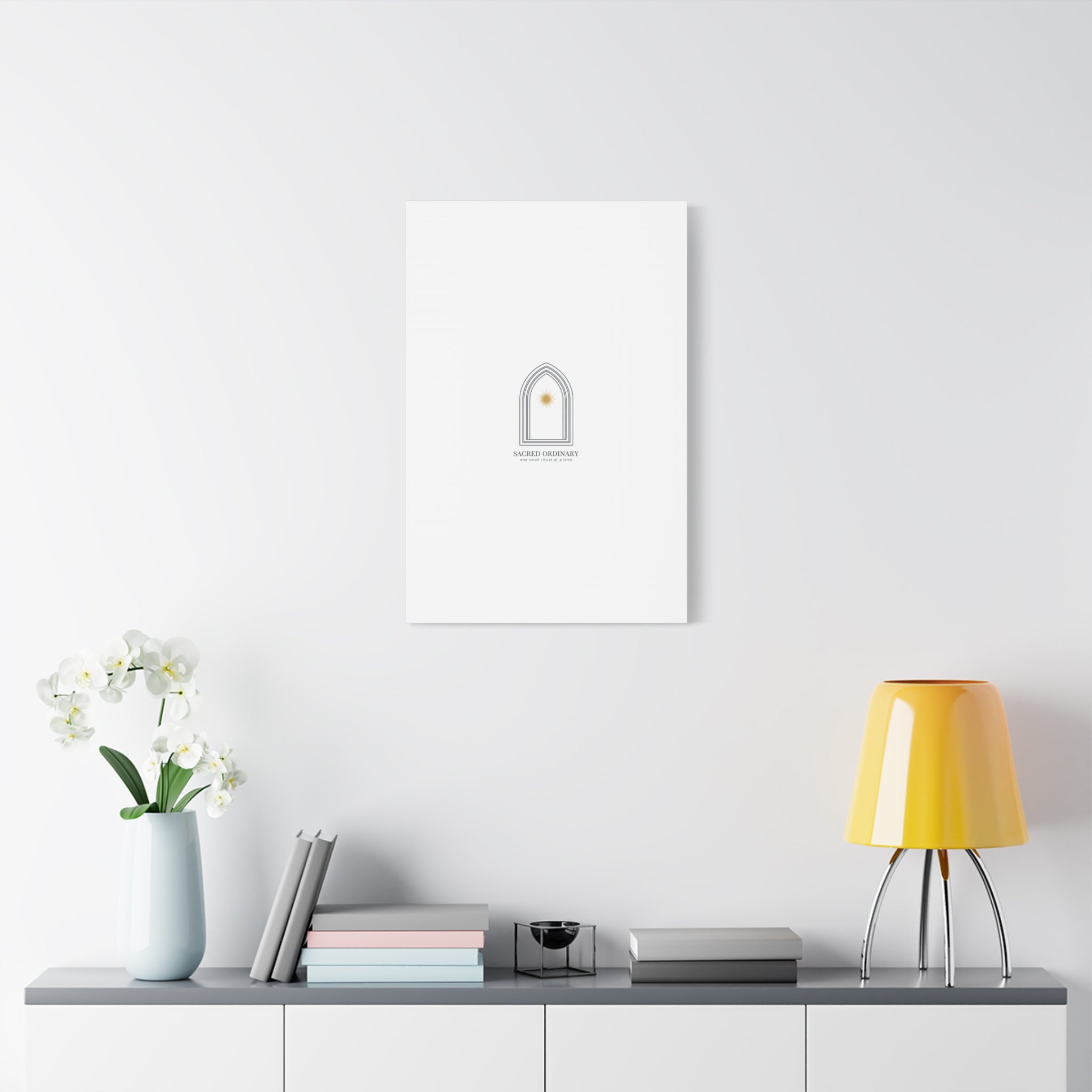 Sacred Ordinary Gothic Arch Canvas | Minimal Scripture Art, Quiet Luxury 36" x 36" 1.25"