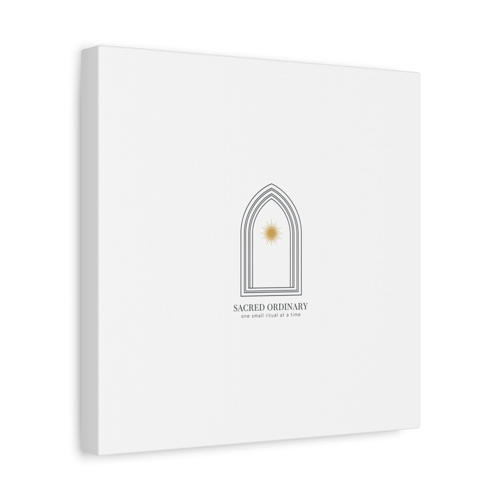Sacred Ordinary Gothic Arch Canvas | Minimal Scripture Art, Quiet Luxury 36" x 36" 1.25"