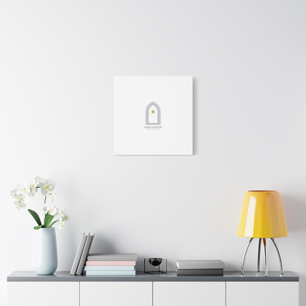 Sacred Ordinary Gothic Arch Canvas | Minimal Scripture Art, Quiet Luxury 36" x 36" 1.25"
