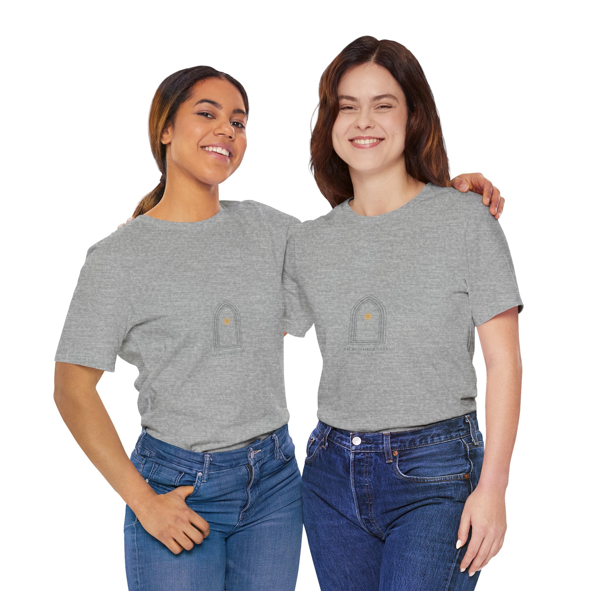 Gothic Arch Minimal Tee | Monastic Minimalism, serene typography Navy