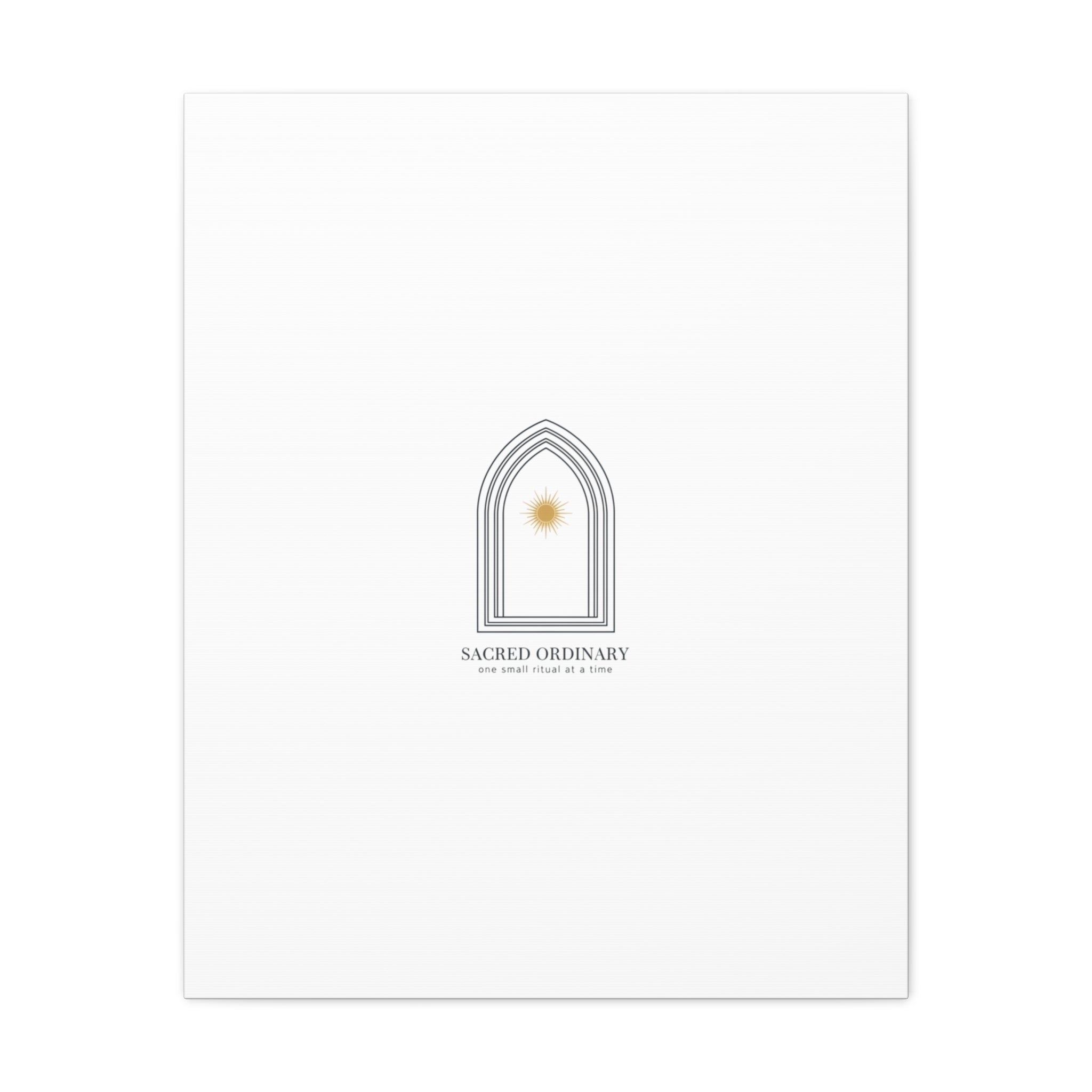 Sacred Ordinary Gothic Arch Canvas | Minimal Scripture Art, Quiet Luxury