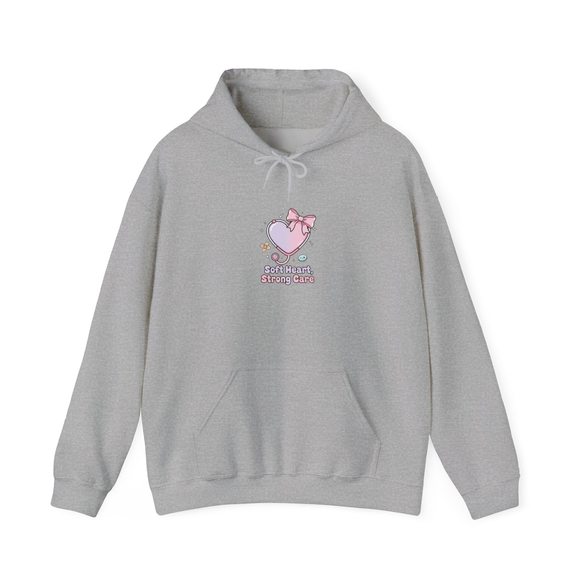 Cute Nurse Heart Graphic Hoodie | pastel coquette medical, kawaii nurse merch