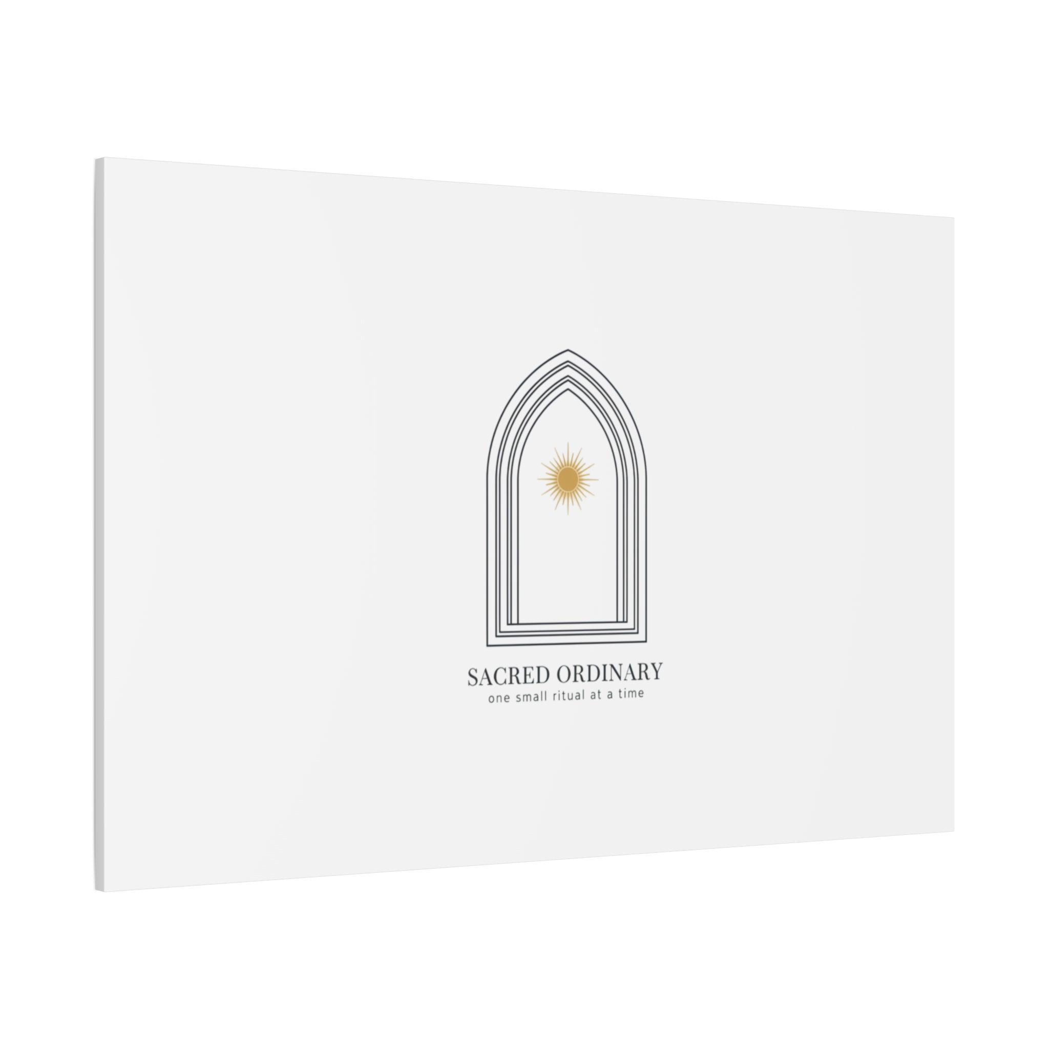 Sacred Ordinary Gothic Arch Canvas | Minimal Scripture Art, Quiet Luxury 36" x 36" 1.25"