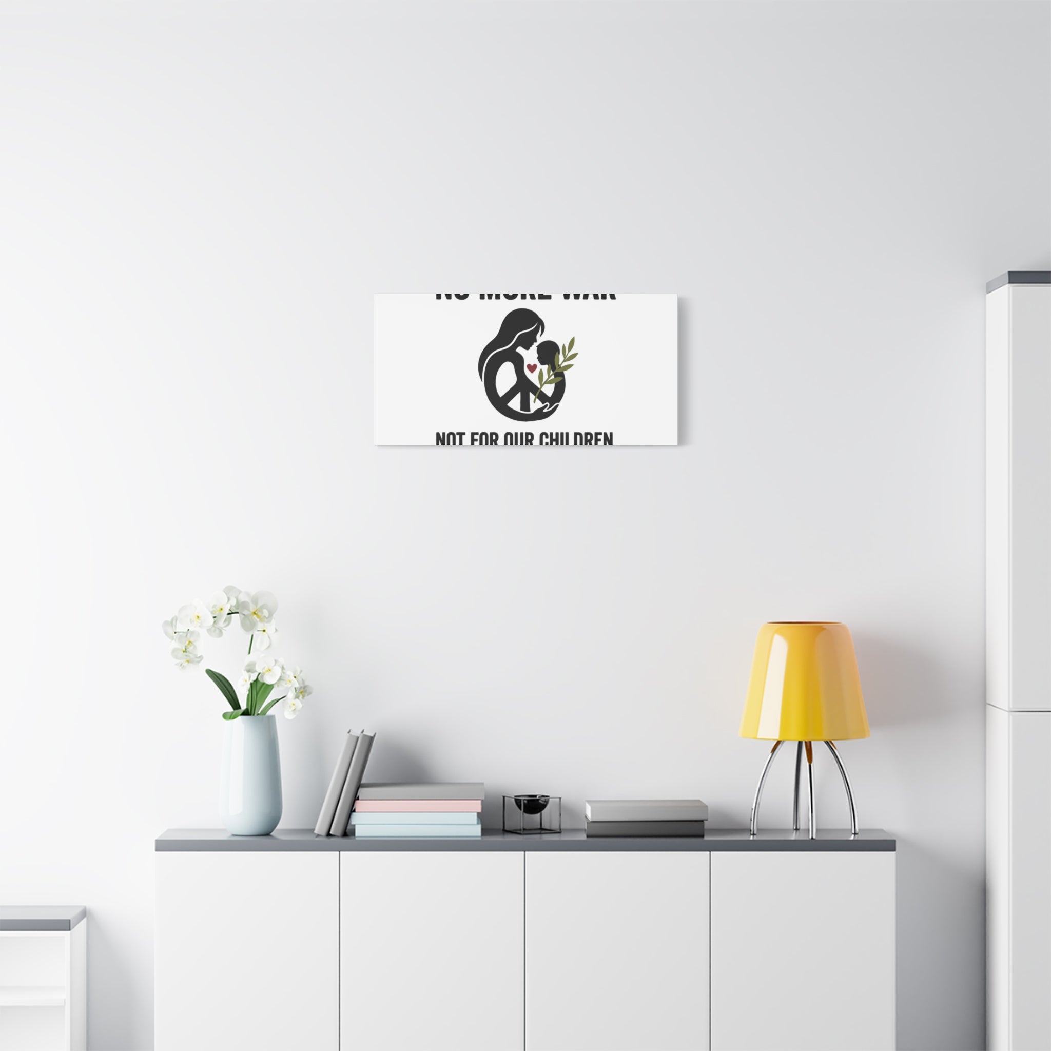 No More War Canvas, Anti-War Peace Protest Wall Art | Solidarity Ceasefire. 36" x 36" 1.25"