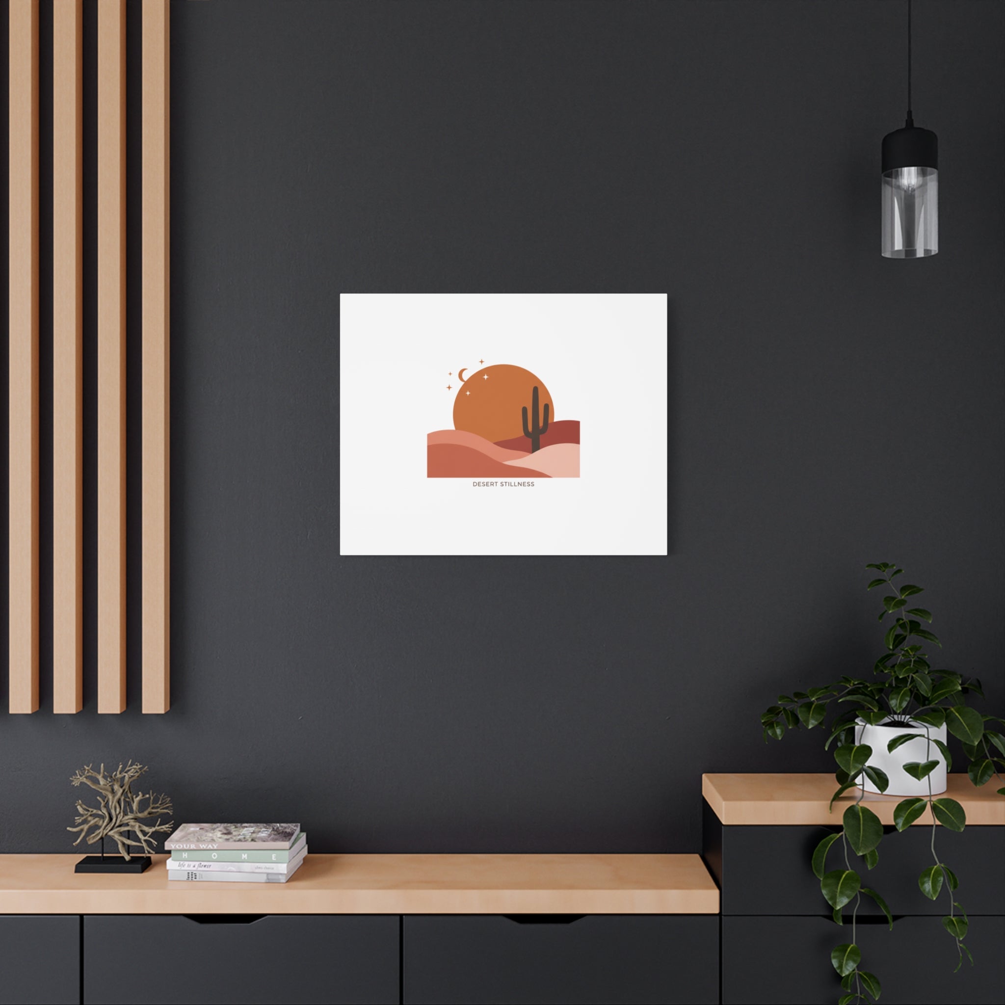 Desert Stillness Canvas, Desert Sunset Minimalist Mesa | Southwestern Art Print 36" x 36" 1.25"