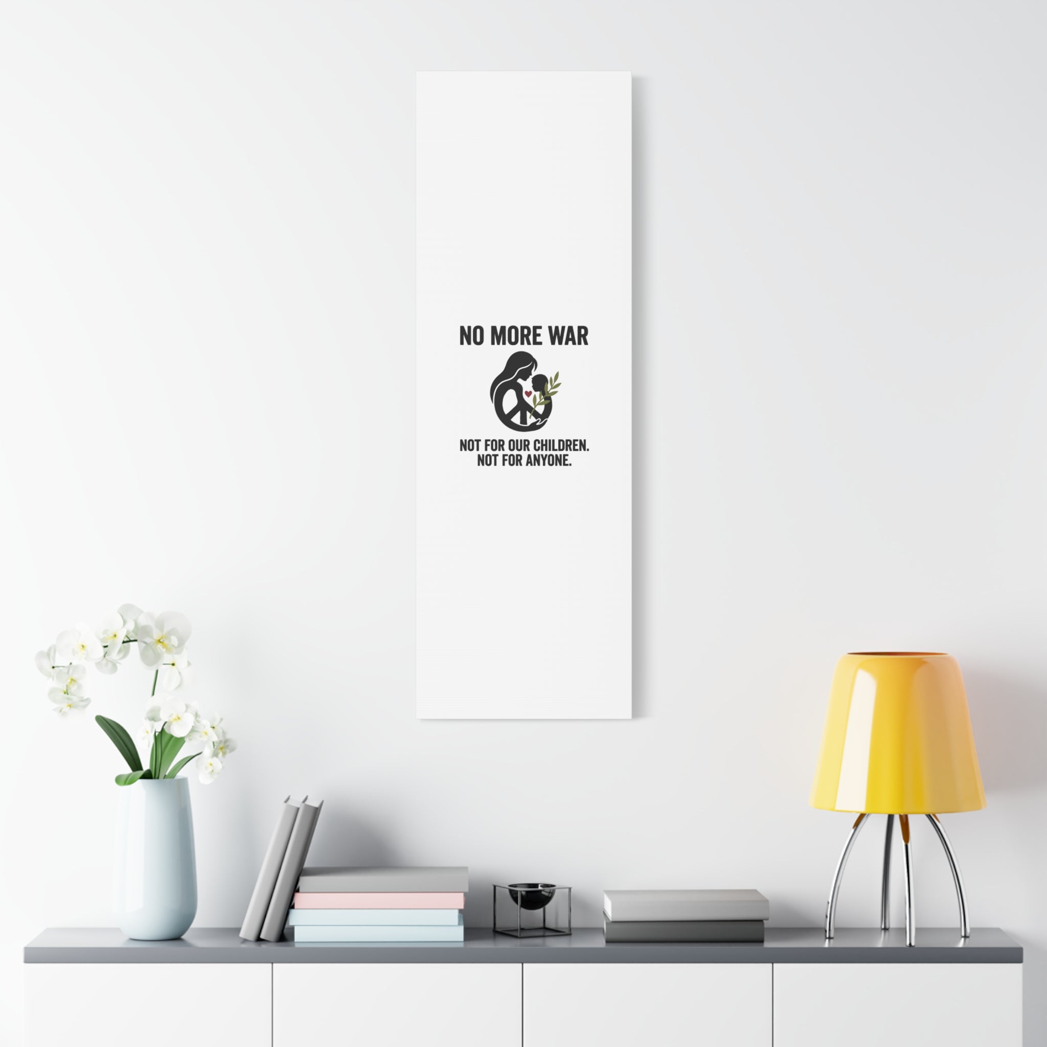 No More War Canvas, Anti-War Peace Protest Wall Art | Solidarity Ceasefire. 36" x 36" 1.25"