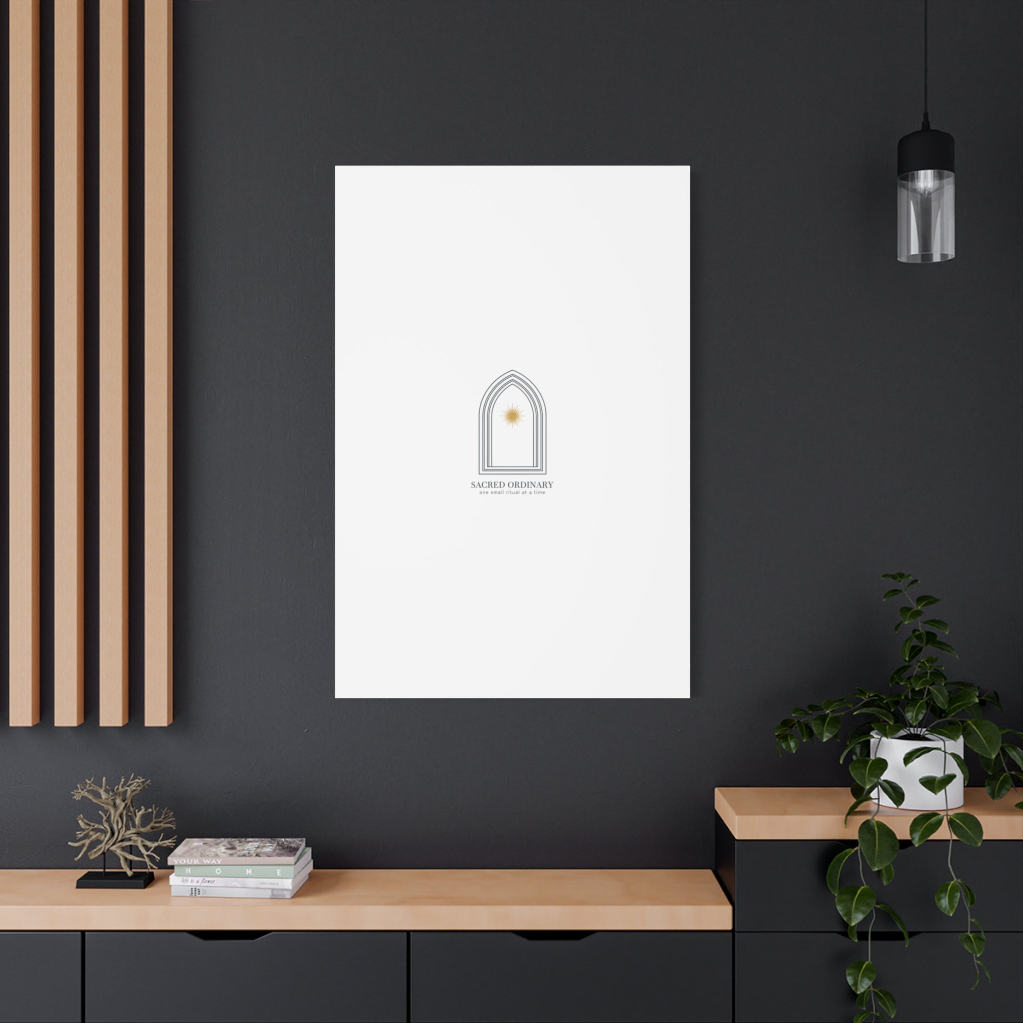 Sacred Ordinary Gothic Arch Canvas | Minimal Scripture Art, Quiet Luxury 36" x 36" 1.25"