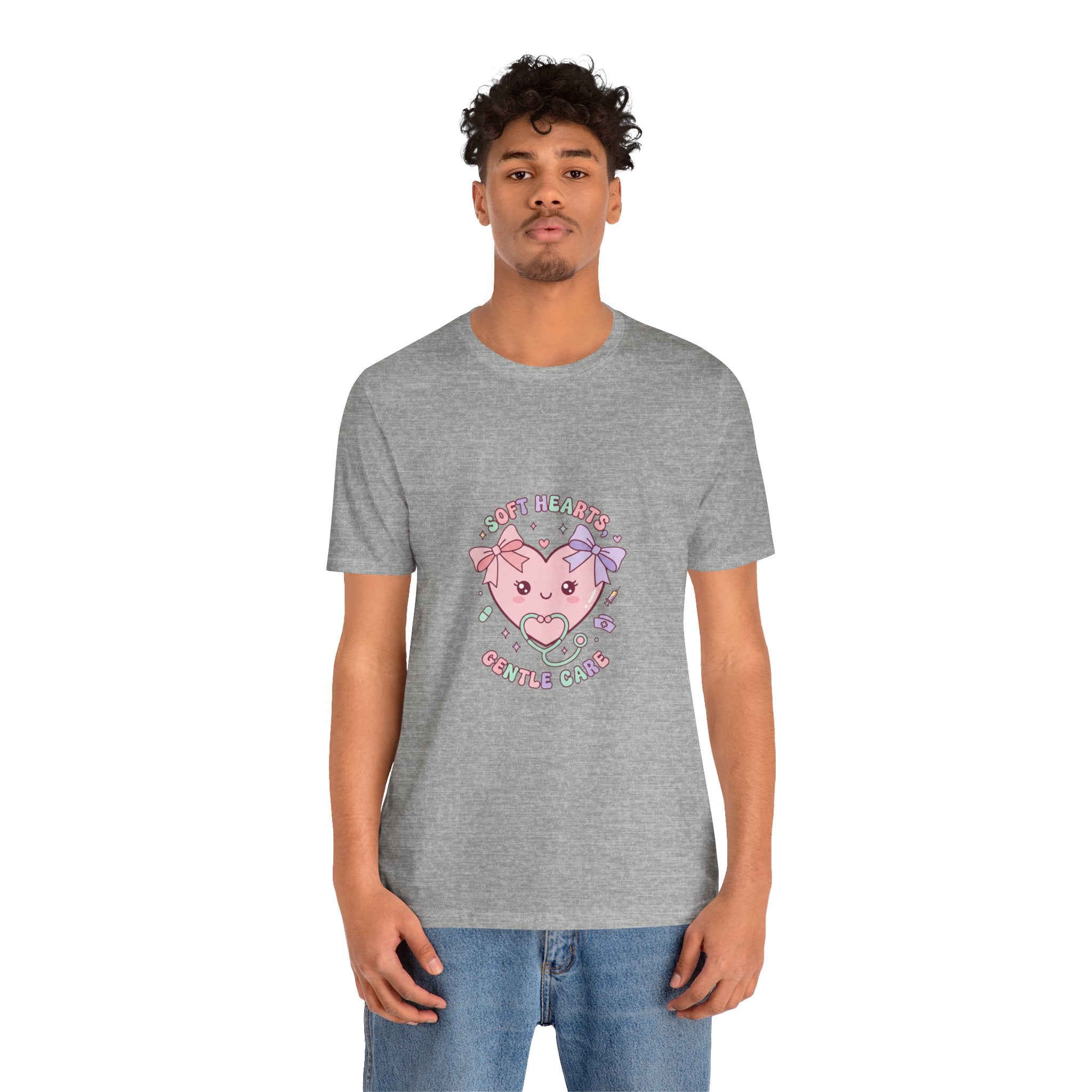 Kawaii Nurse Heart Tee | pastel healthcare design, coquette medical shirt Navy