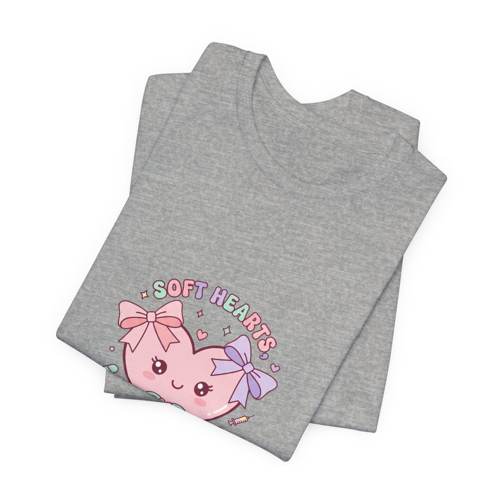 Kawaii Nurse Heart Tee | pastel healthcare design, coquette medical shirt Navy