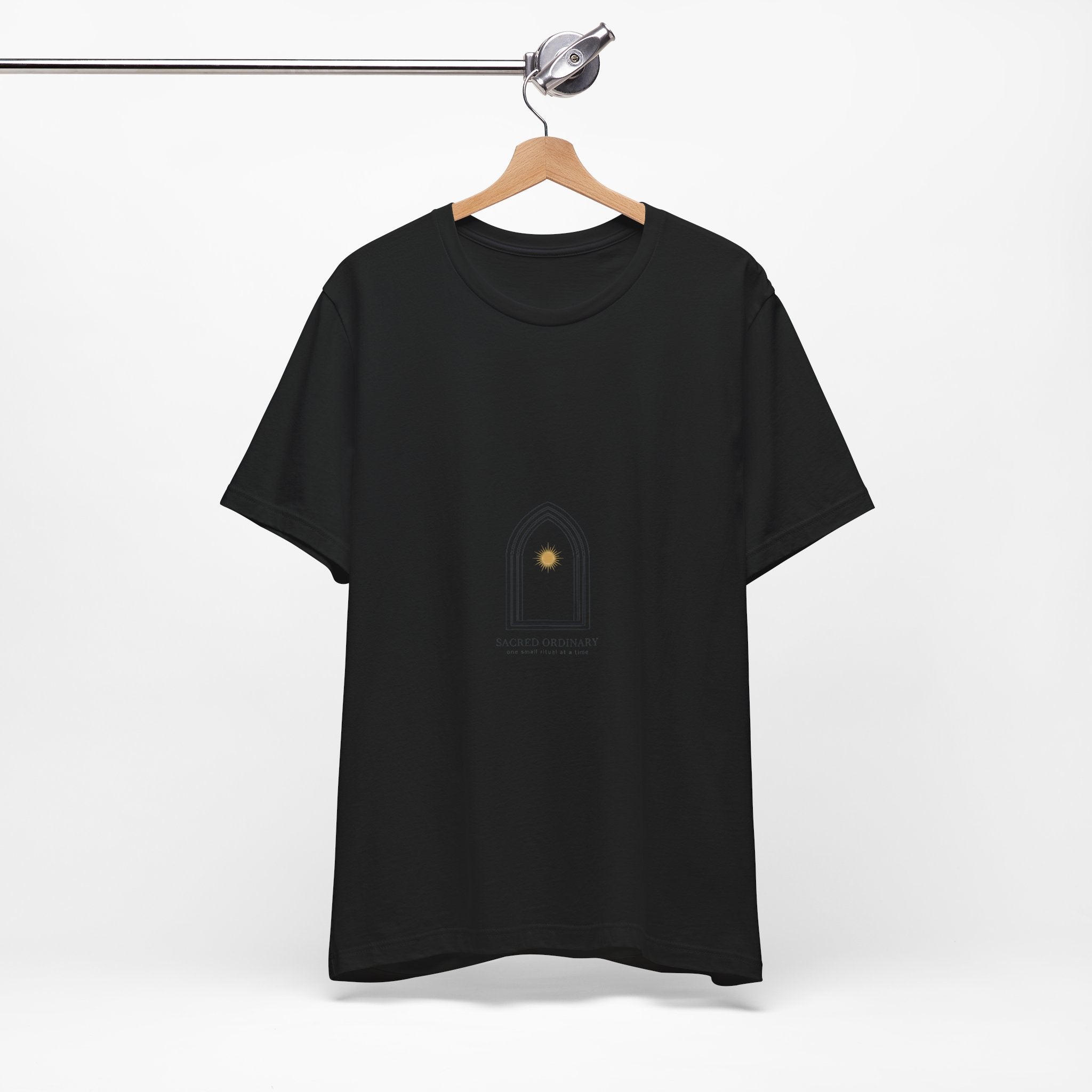 Gothic Arch Minimal Tee | Monastic Minimalism, serene typography Navy