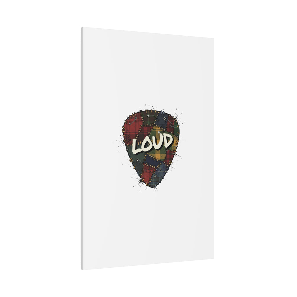 Plaid Patchwork Guitar Pick Canvas, Grunge Revival, 90s Rock Plaid Aesthetic 36" x 36" 1.25"