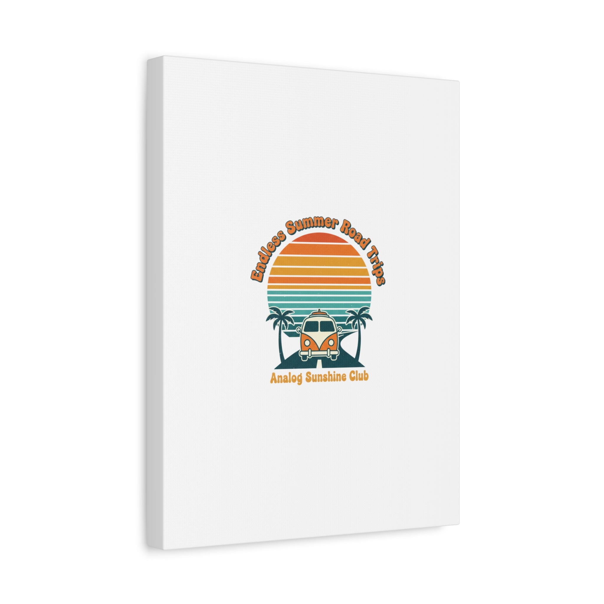 Endless Summer Road Trips Canvas | 1970s Sunset, Retro Surf Palm Art 36" x 36" 1.25"