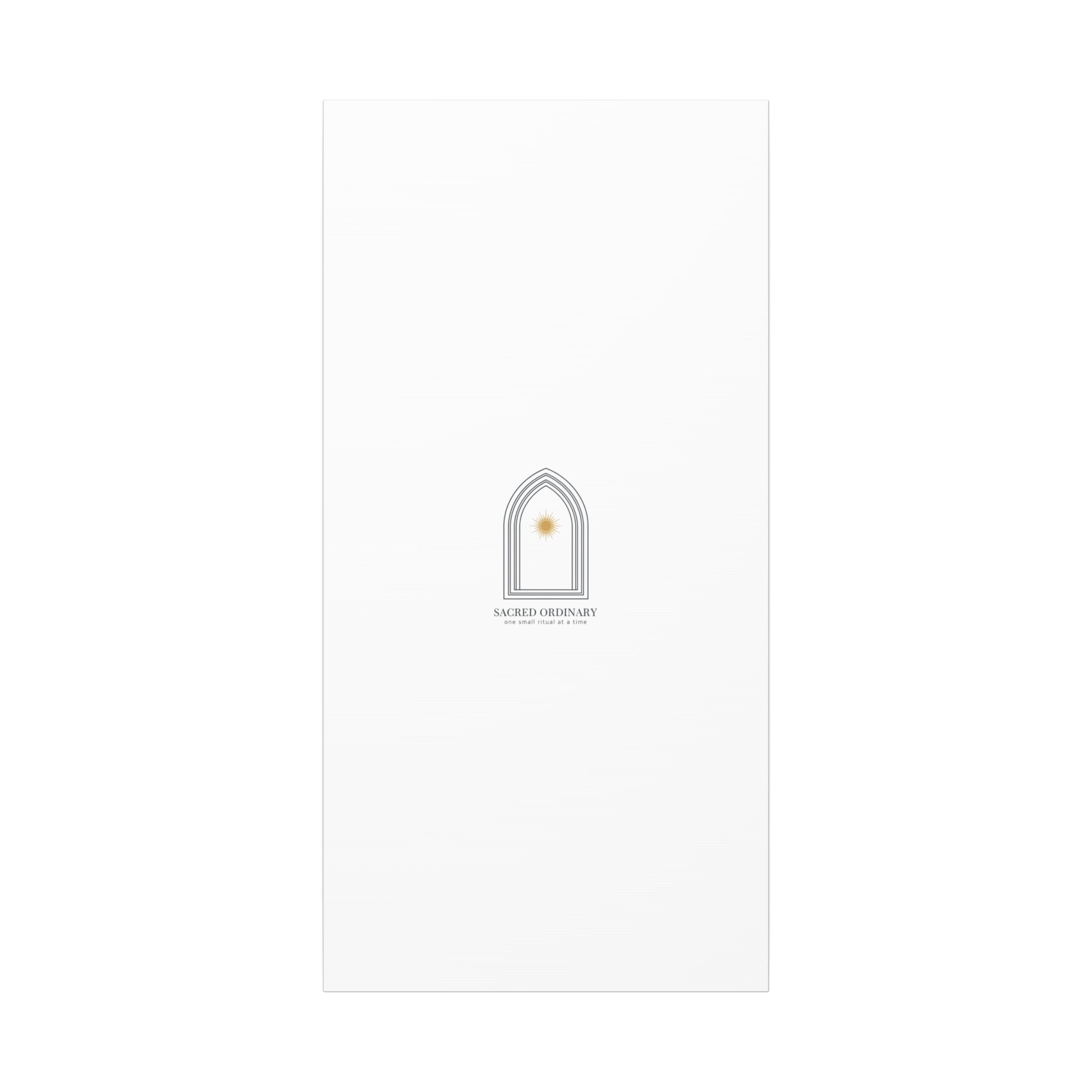 Sacred Ordinary Gothic Arch Canvas | Minimal Scripture Art, Quiet Luxury