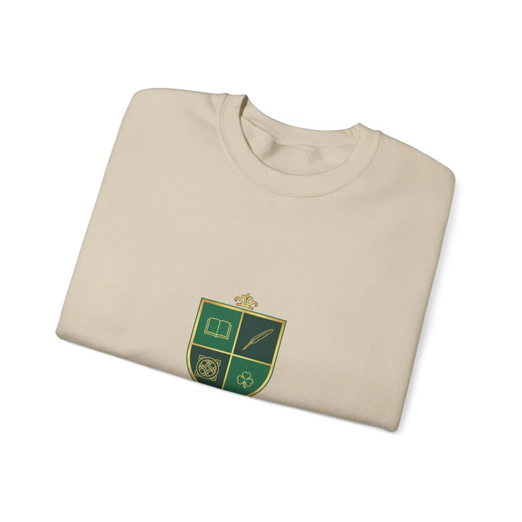 Celtic Crest Gaelic Library Sweatshirt | Irish Heritage Logo, Celtic Knot Navy