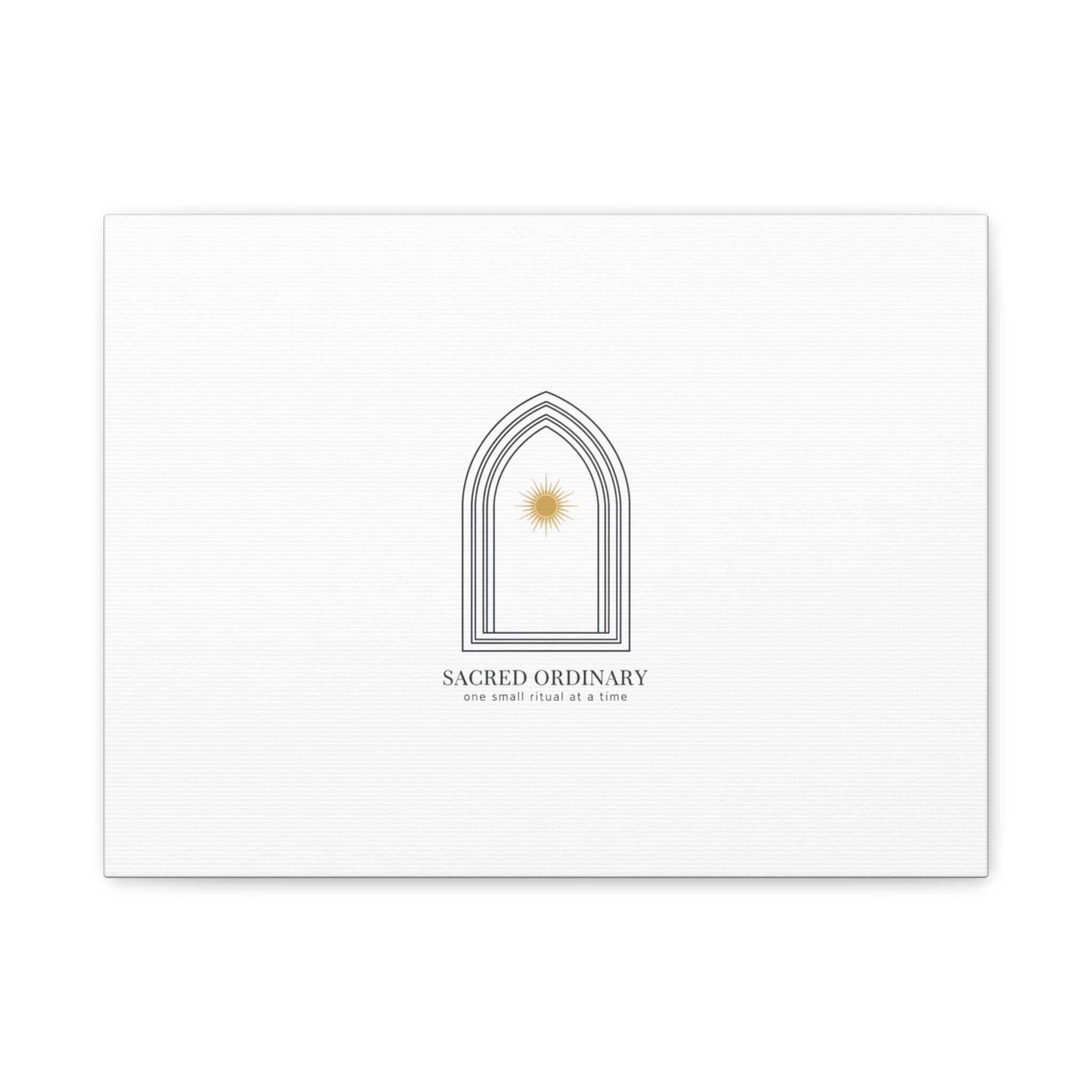 Sacred Ordinary Gothic Arch Canvas | Minimal Scripture Art, Quiet Luxury