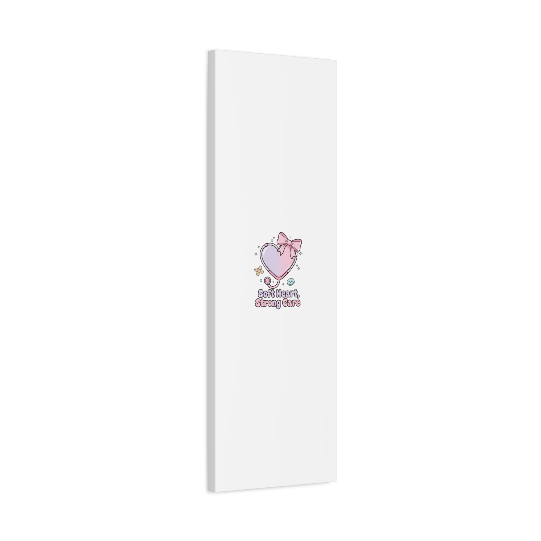 Soft Heart Strong Care Canvas, Pastel Cute Nurse Medical Art | Coquette Healthcare 36" x 36" 1.25"