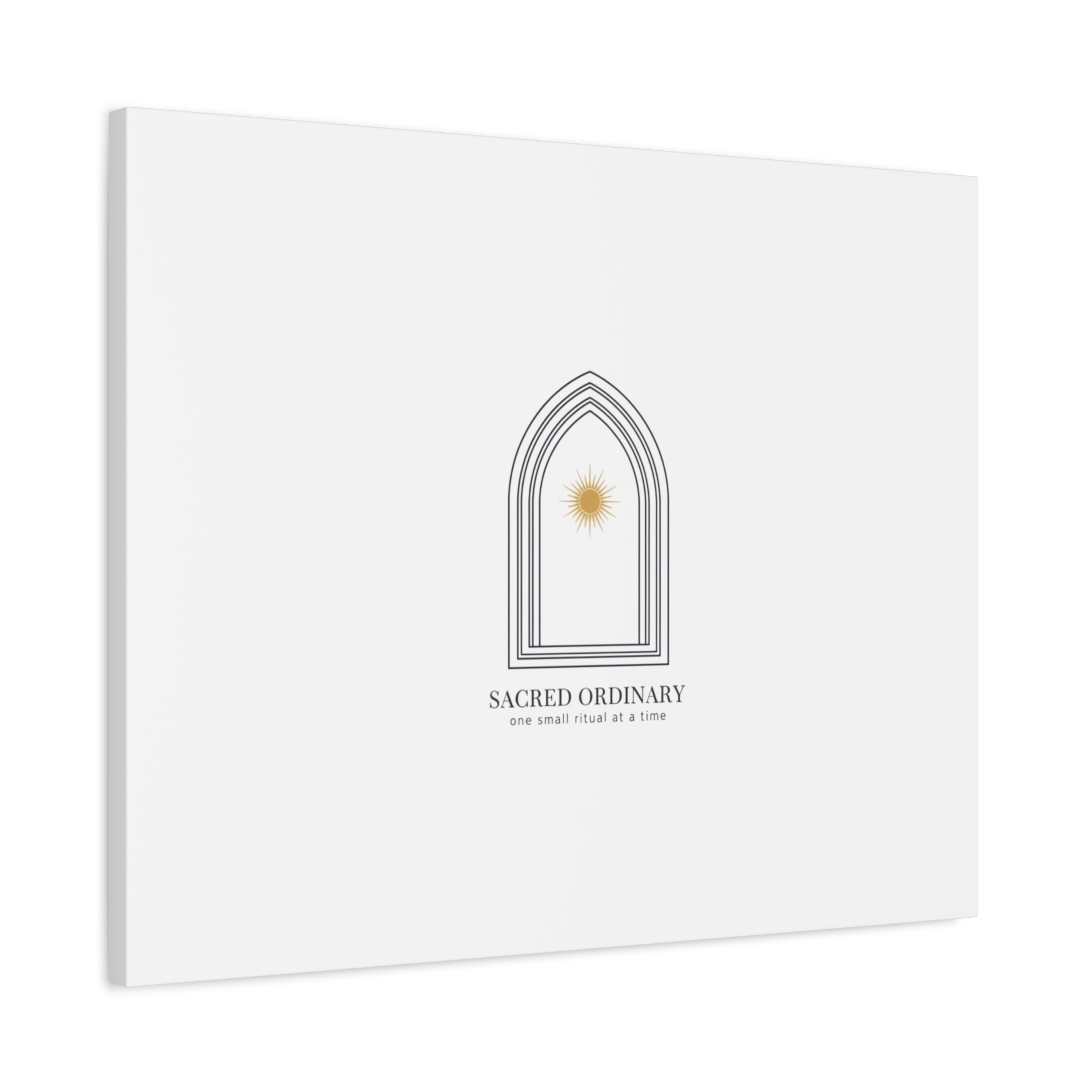 Sacred Ordinary Gothic Arch Canvas | Minimal Scripture Art, Quiet Luxury