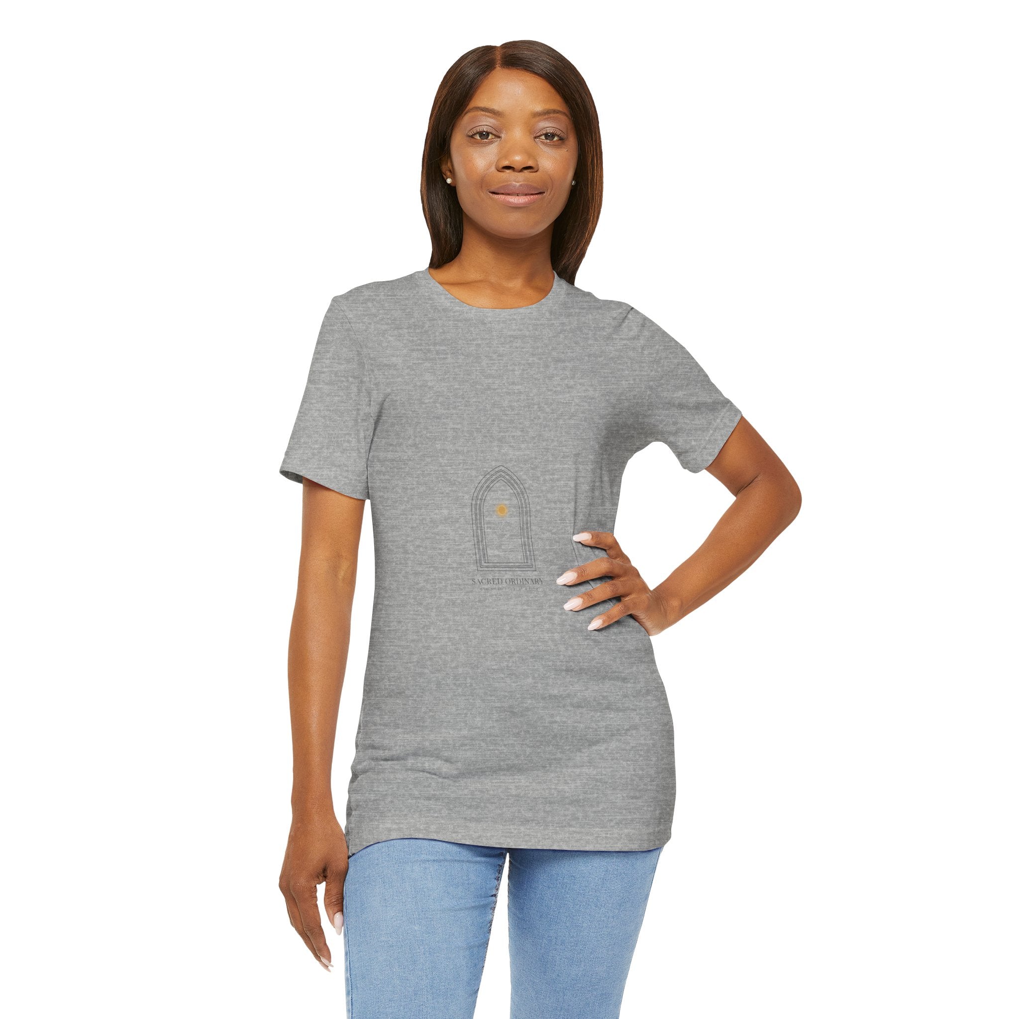 Gothic Arch Minimal Tee | Monastic Minimalism, serene typography Navy