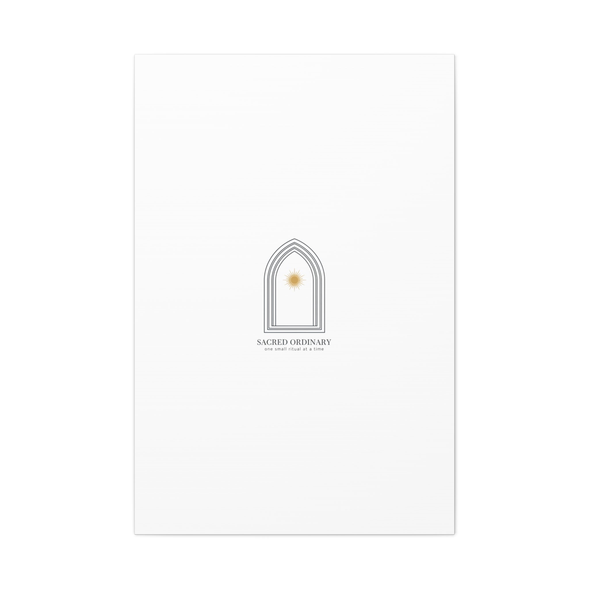 Sacred Ordinary Gothic Arch Canvas | Minimal Scripture Art, Quiet Luxury