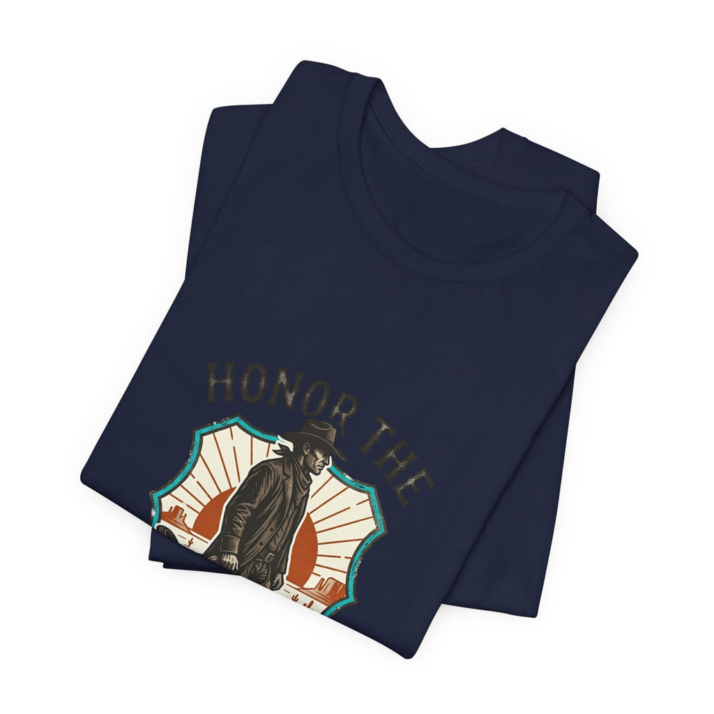 Honor the Old Ways T-Shirt | Western Americana Vintage Cowboy Frontier Navy