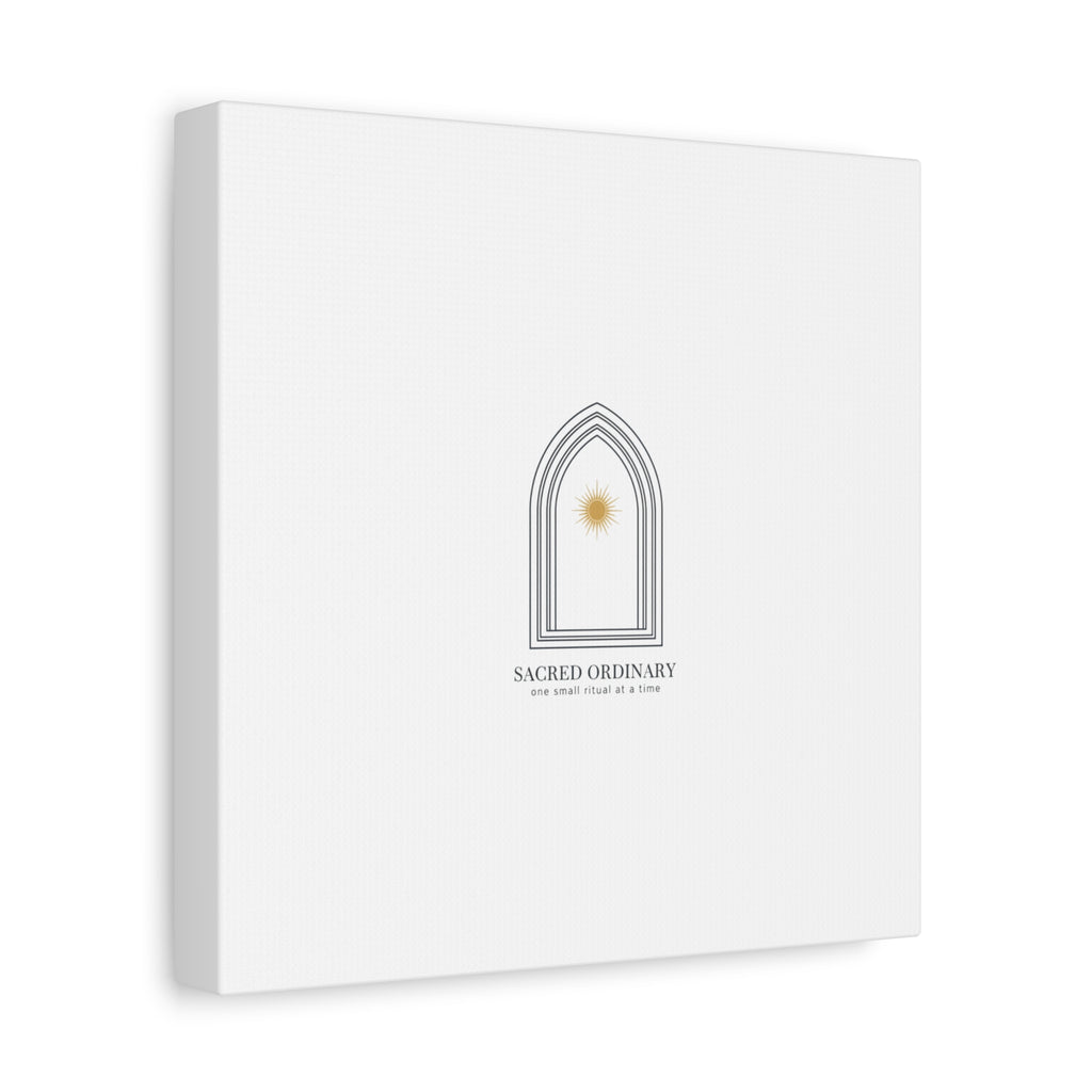 Sacred Ordinary Gothic Arch Canvas | Minimal Scripture Art, Quiet Luxury 36" x 36" 1.25"