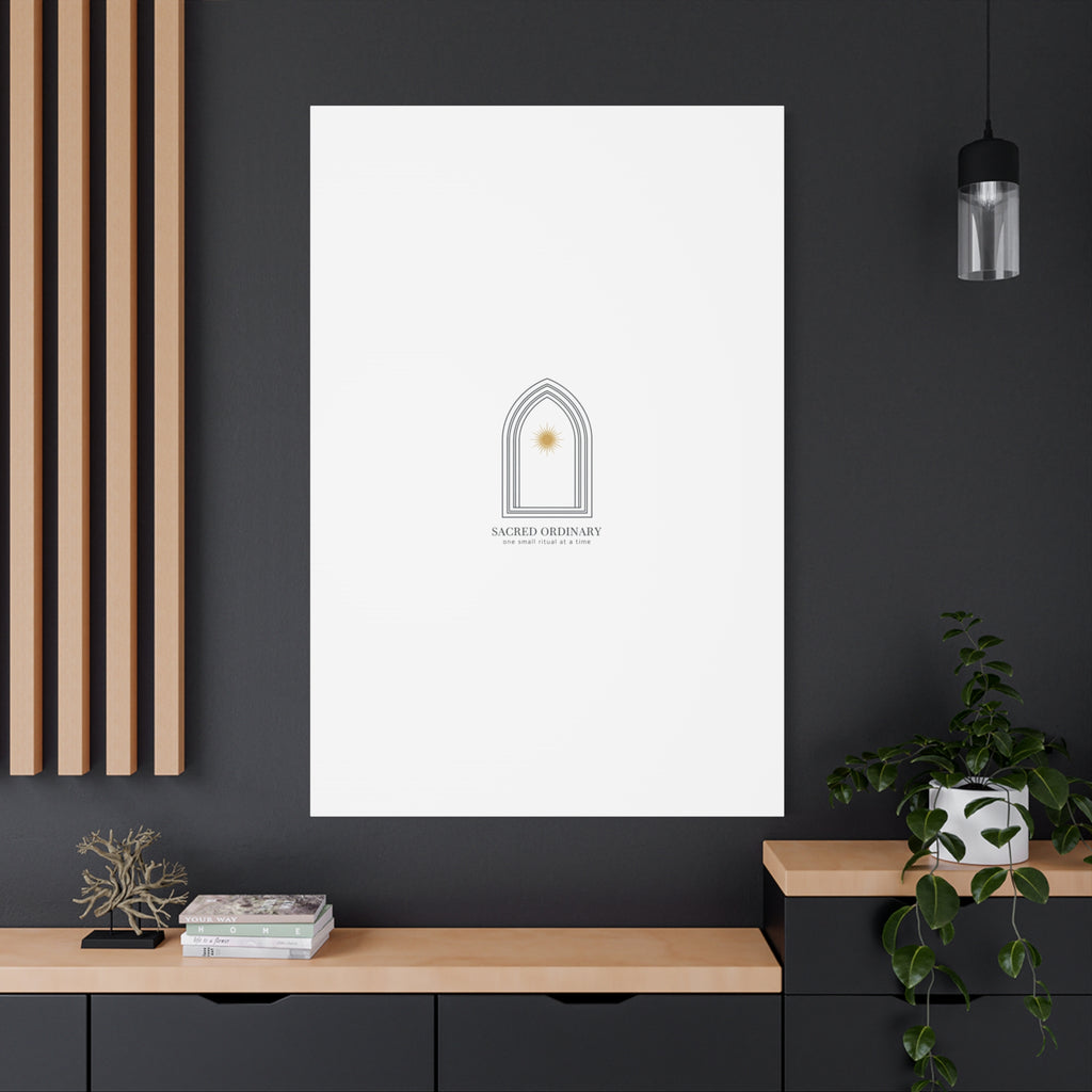 Sacred Ordinary Gothic Arch Canvas | Minimal Scripture Art, Quiet Luxury 36" x 36" 1.25"