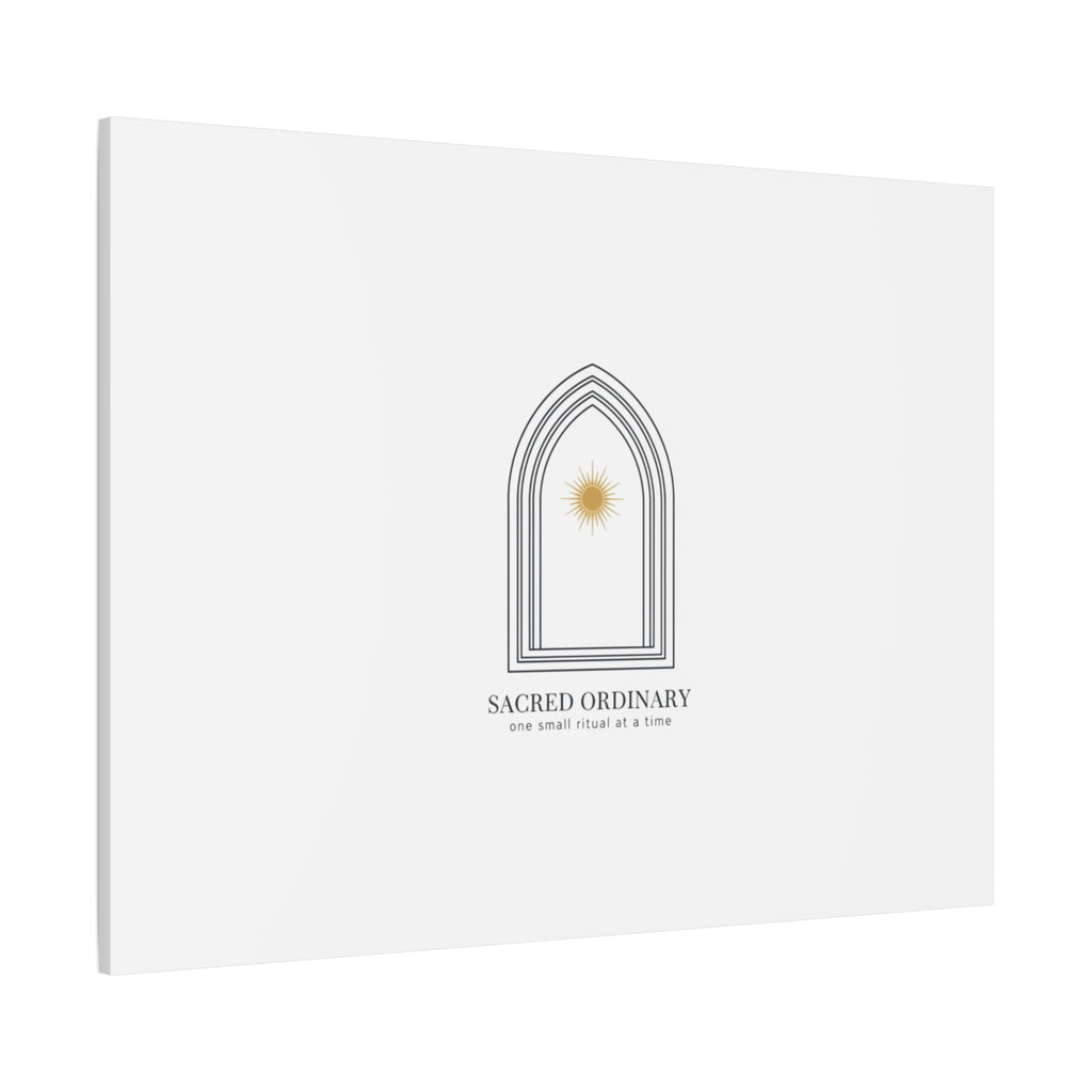 Sacred Ordinary Gothic Arch Canvas | Minimal Scripture Art, Quiet Luxury 36" x 36" 1.25"