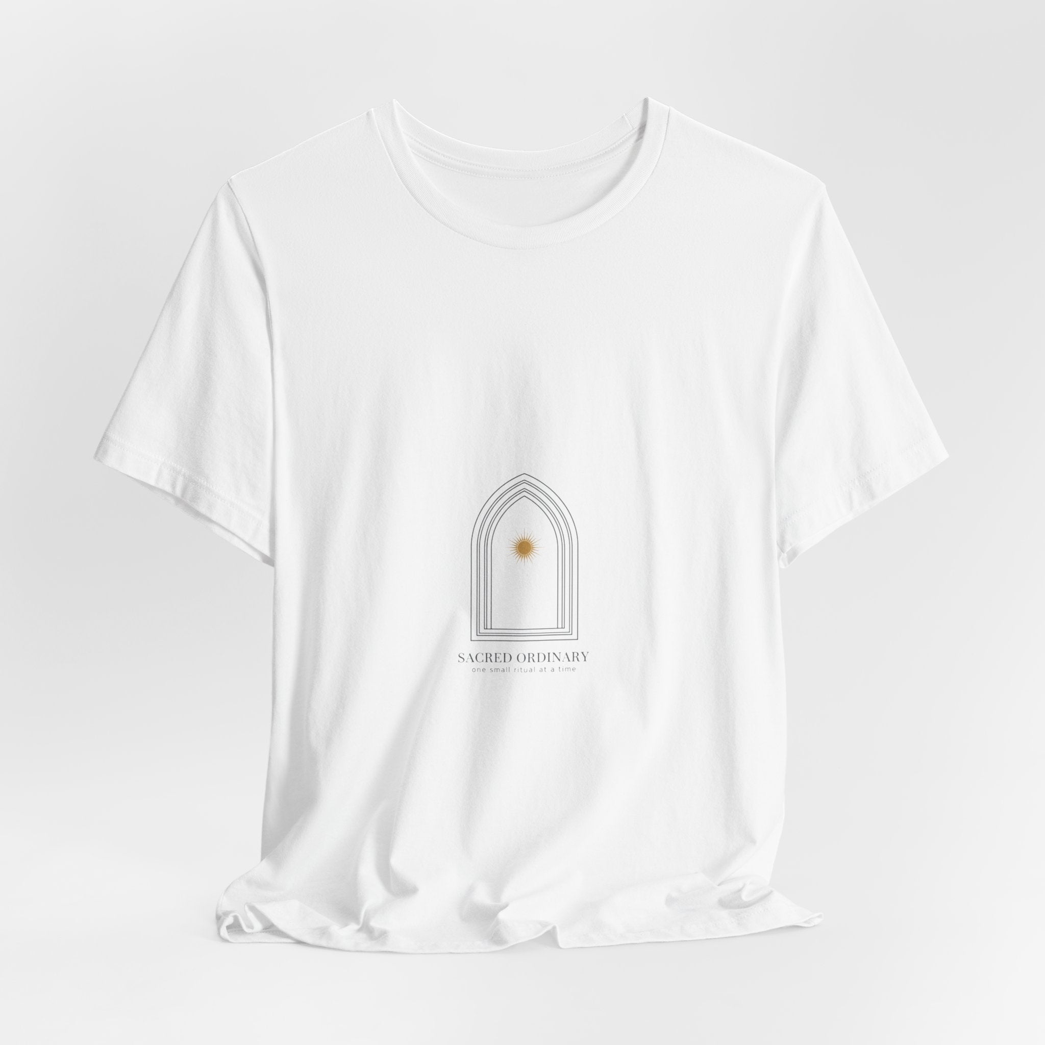 Gothic Arch Minimal Tee | Monastic Minimalism, serene typography