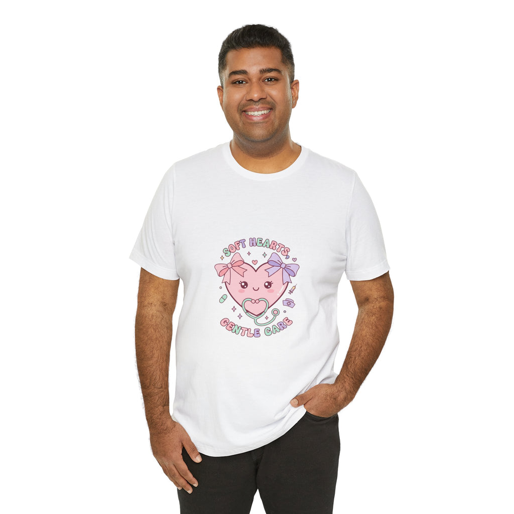 Kawaii Nurse Heart Tee | pastel healthcare design, coquette medical shirt Navy