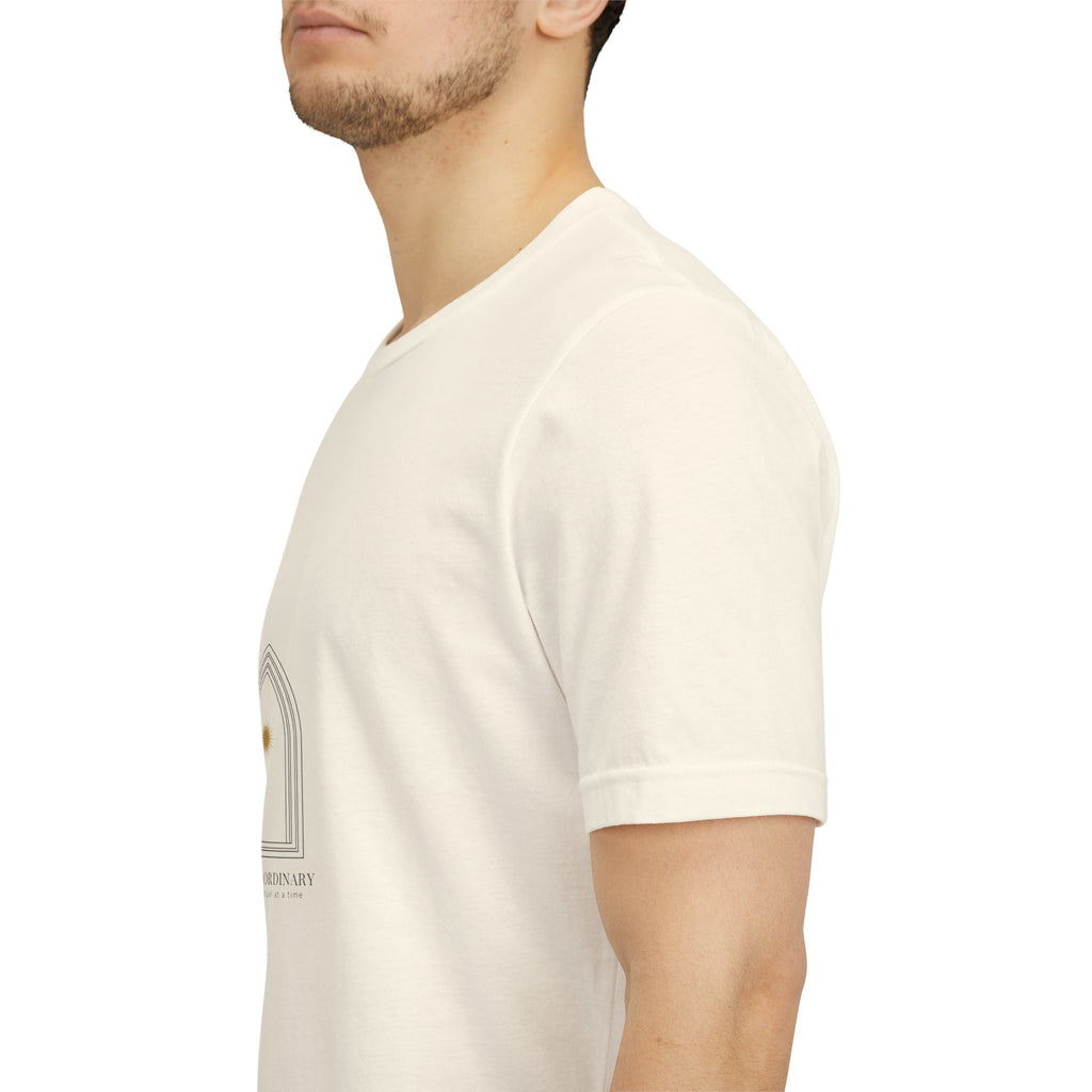 Gothic Arch Minimal Tee | Monastic Minimalism, serene typography Navy