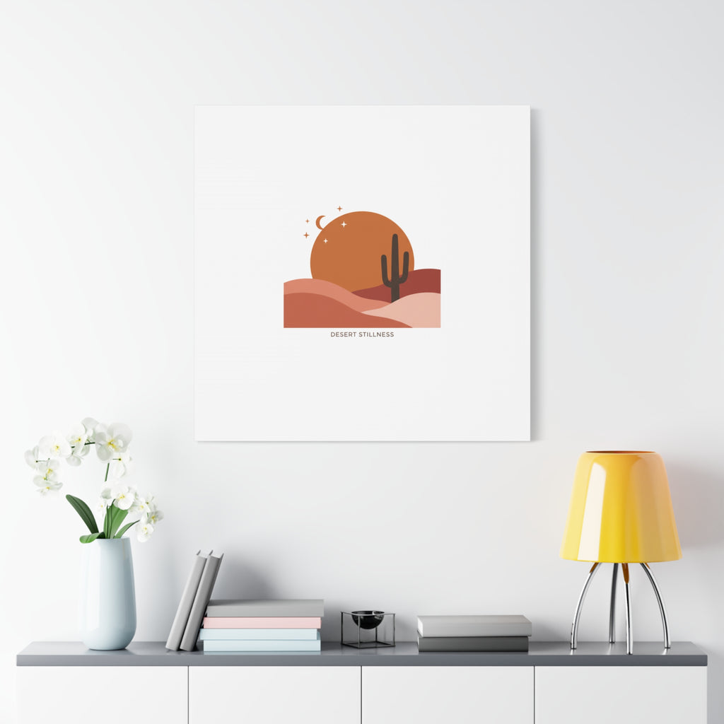 Desert Stillness Canvas, Desert Sunset Minimalist Mesa | Southwestern Art Print 36" x 36" 1.25"