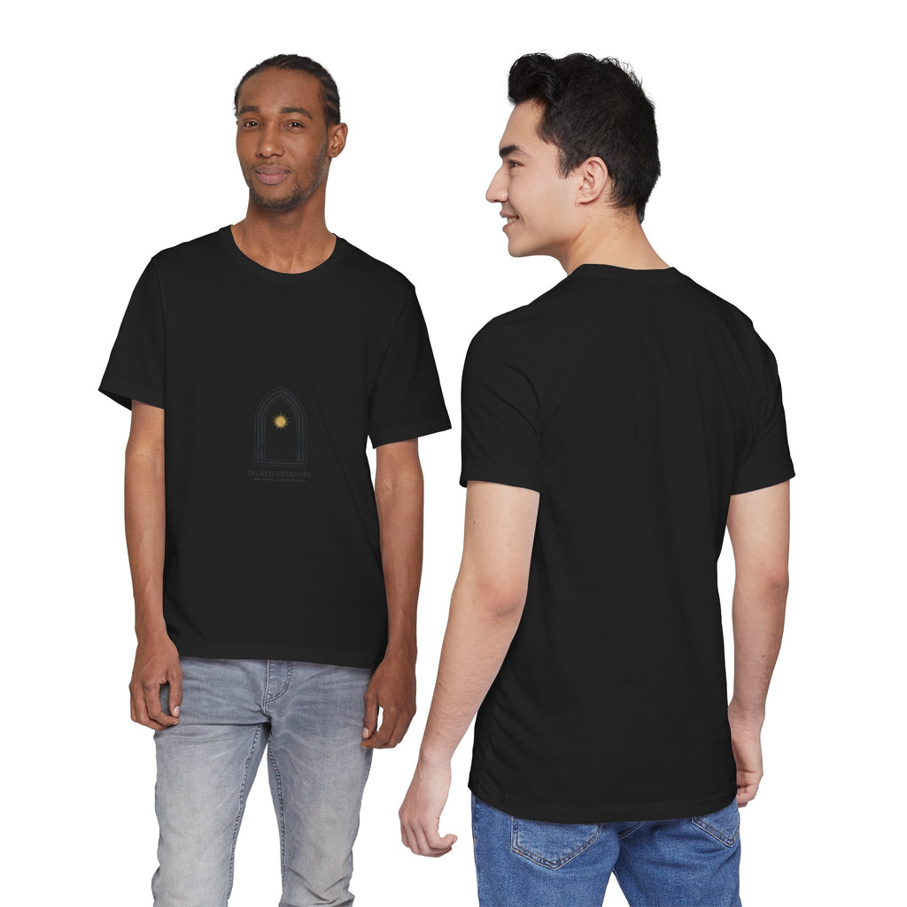 Gothic Arch Minimal Tee | Monastic Minimalism, serene typography Navy