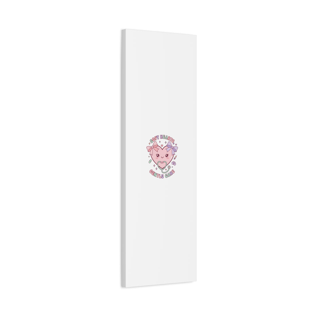 Soft Hearts Gentle Care Canvas, Cute Nurse Graphic | Pastel Coquette Medical Art 36" x 36" 1.25"