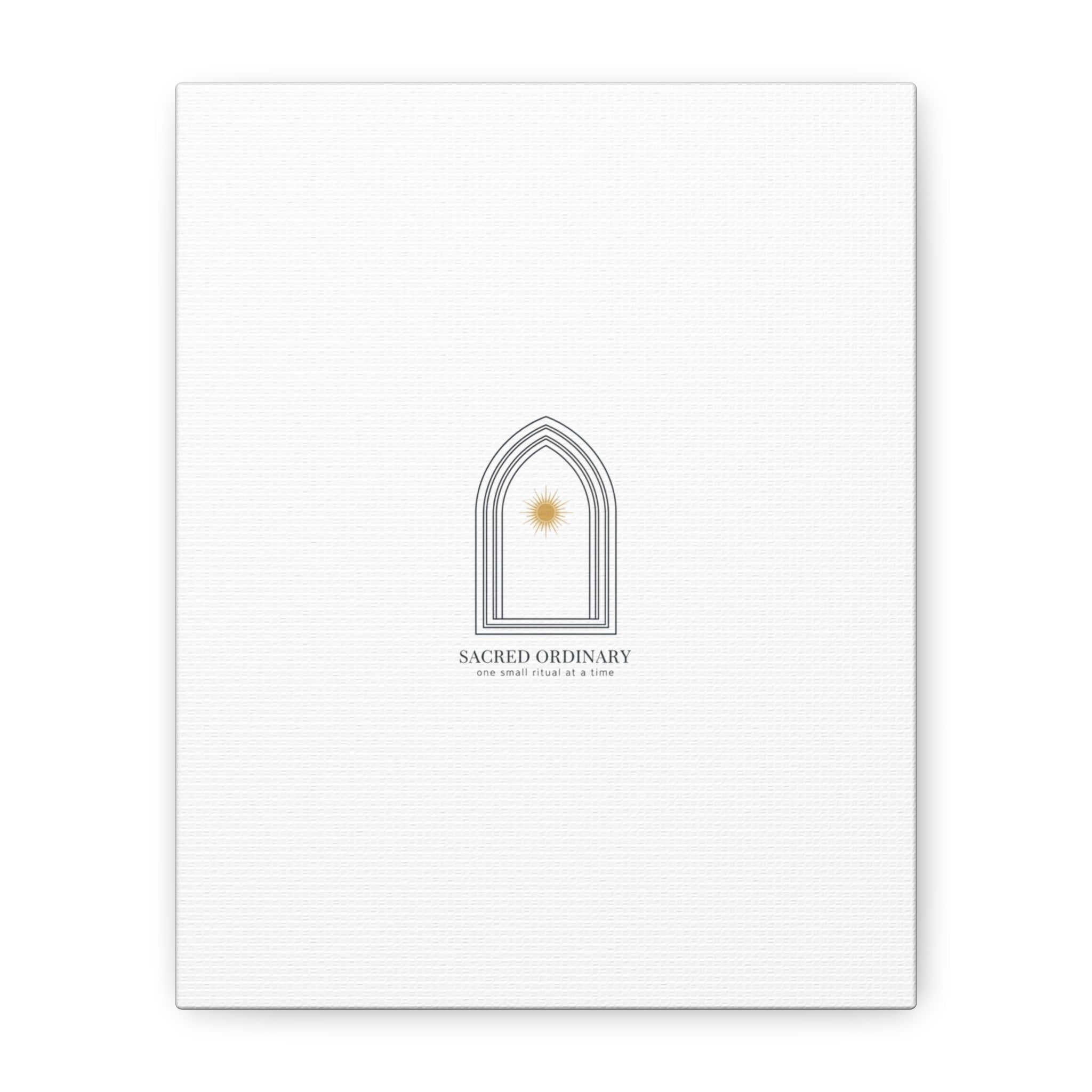 Sacred Ordinary Gothic Arch Canvas | Minimal Scripture Art, Quiet Luxury