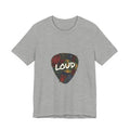 Loud Plaid Patchwork Guitar Pick Tee | Grunge Shirt, 90s Rock Revival Athletic Heather