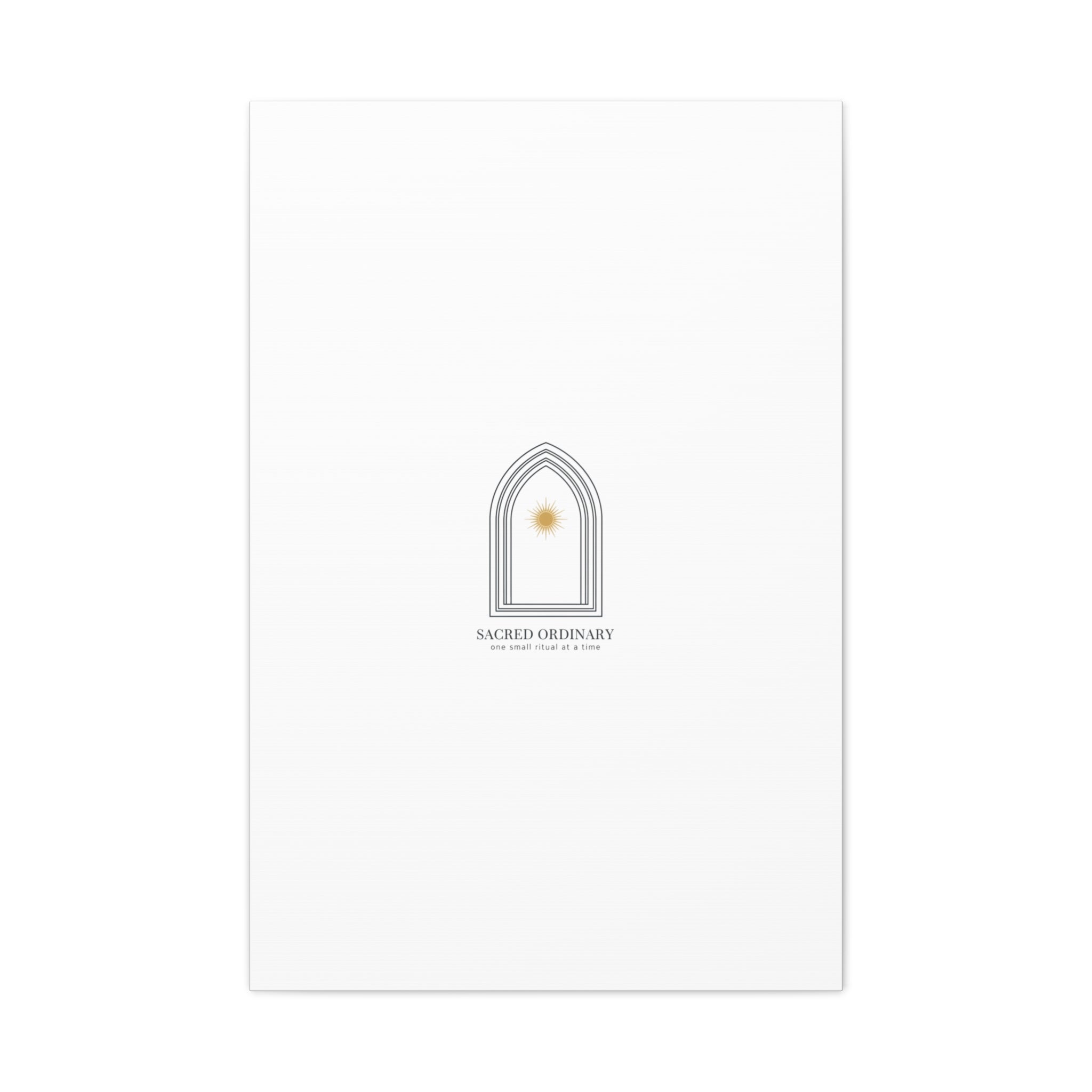 Sacred Ordinary Gothic Arch Canvas | Minimal Scripture Art, Quiet Luxury