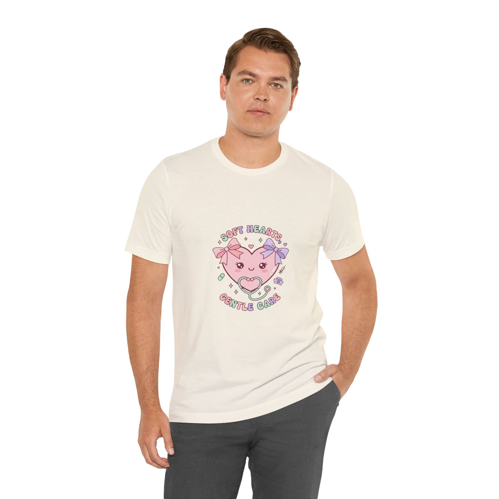 Kawaii Nurse Heart Tee | pastel healthcare design, coquette medical shirt Navy