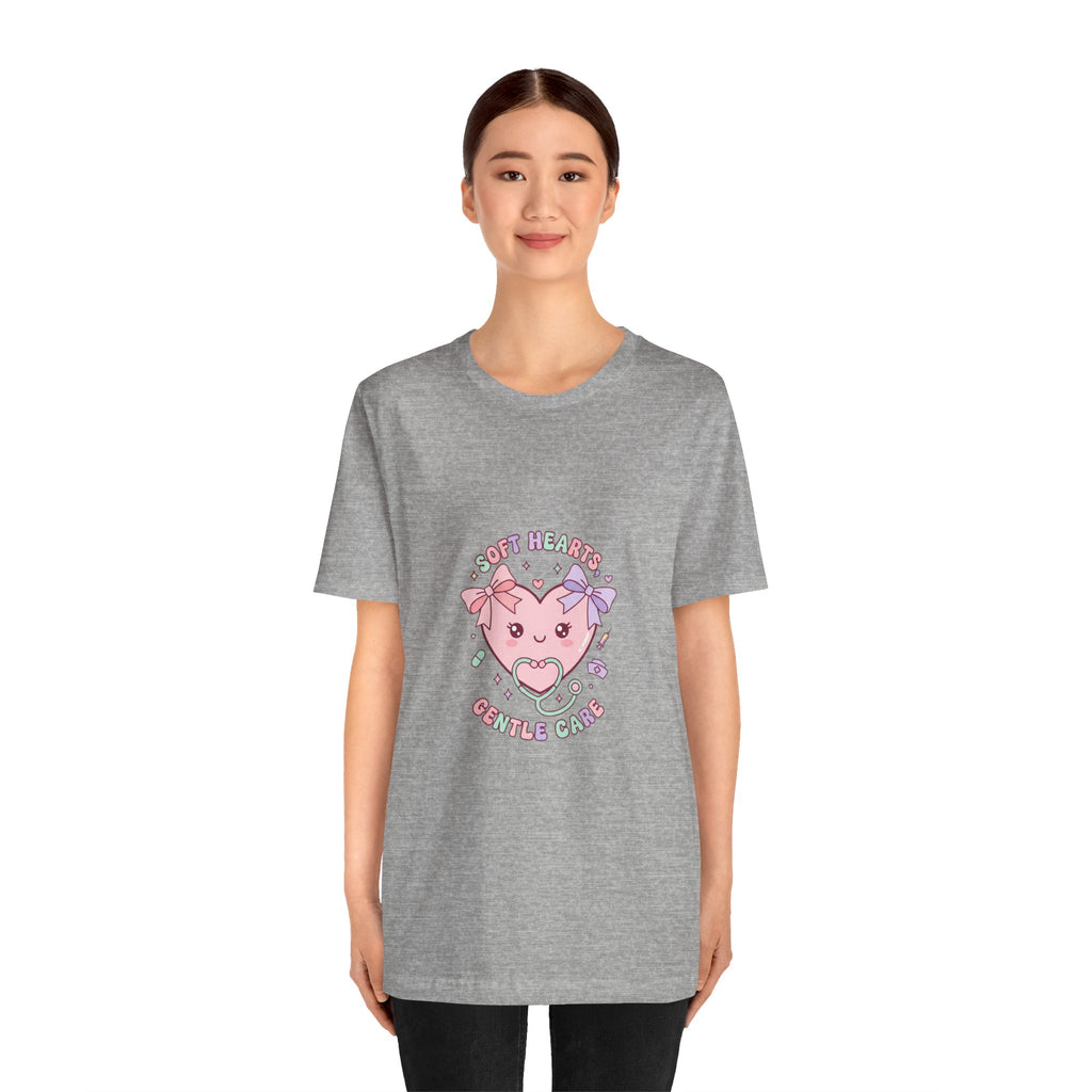 Kawaii Nurse Heart Tee | pastel healthcare design, coquette medical shirt Navy
