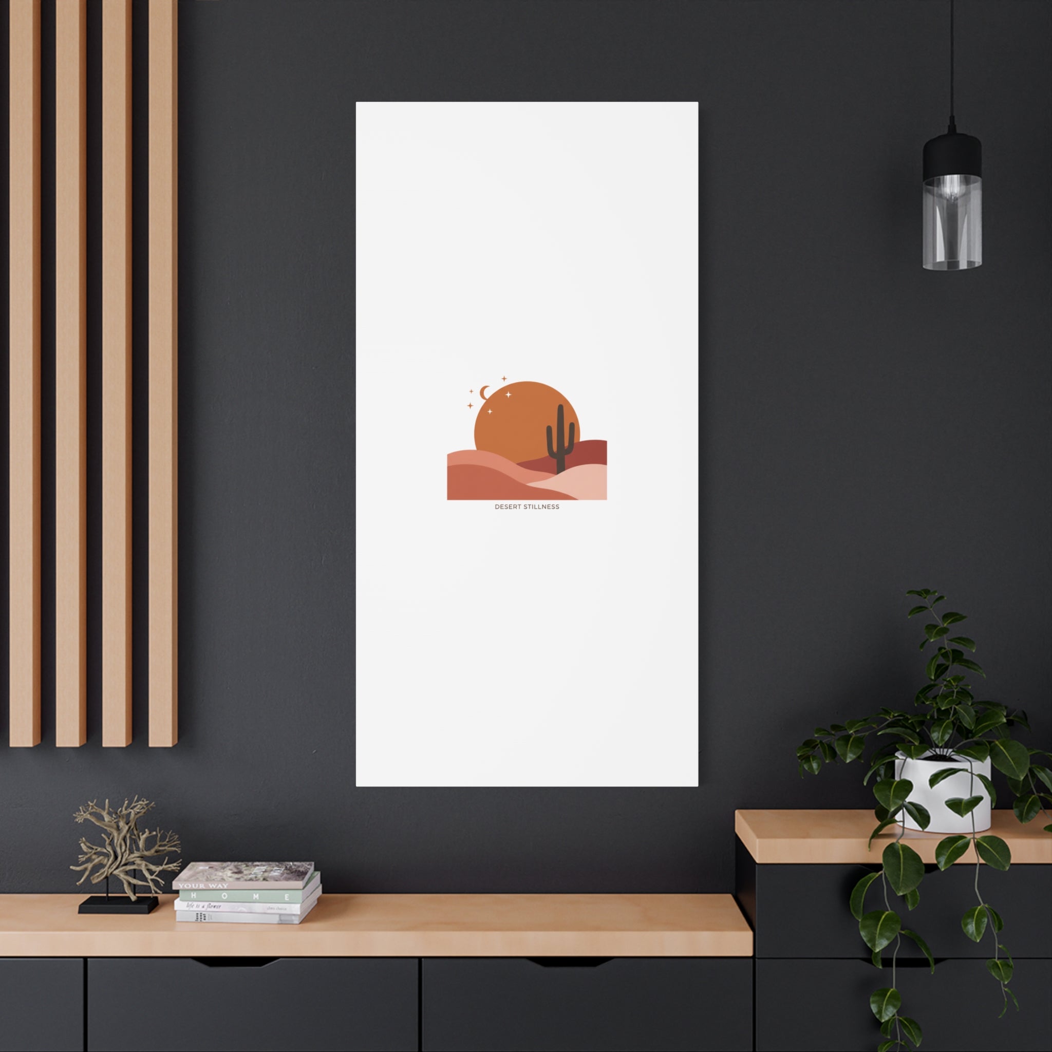 Desert Stillness Canvas, Desert Sunset Minimalist Mesa | Southwestern Art Print 36" x 36" 1.25"