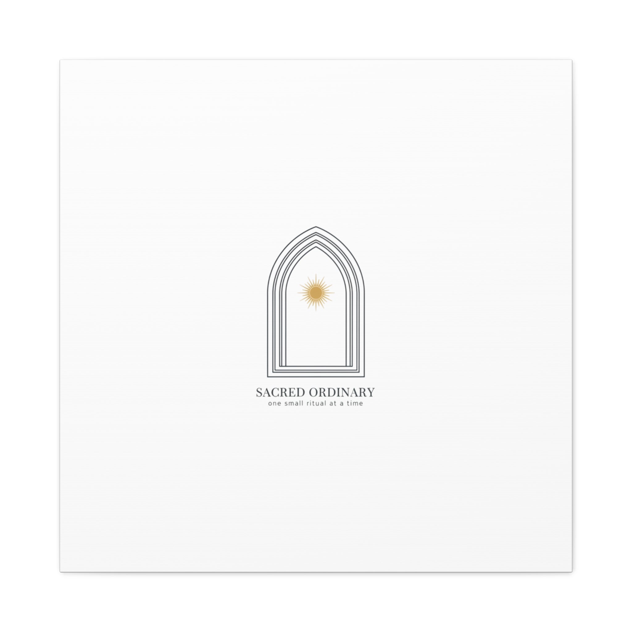 Sacred Ordinary Gothic Arch Canvas | Minimal Scripture Art, Quiet Luxury