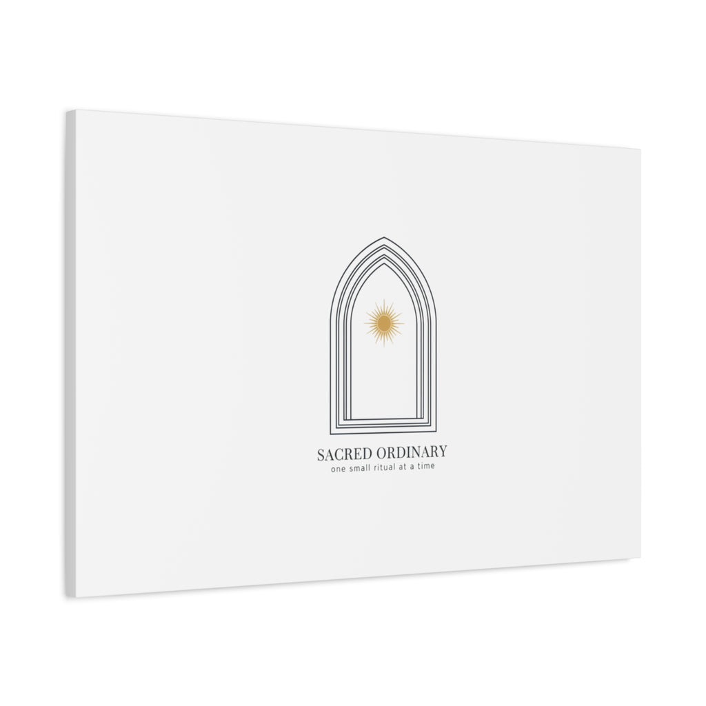 Sacred Ordinary Gothic Arch Canvas | Minimal Scripture Art, Quiet Luxury
