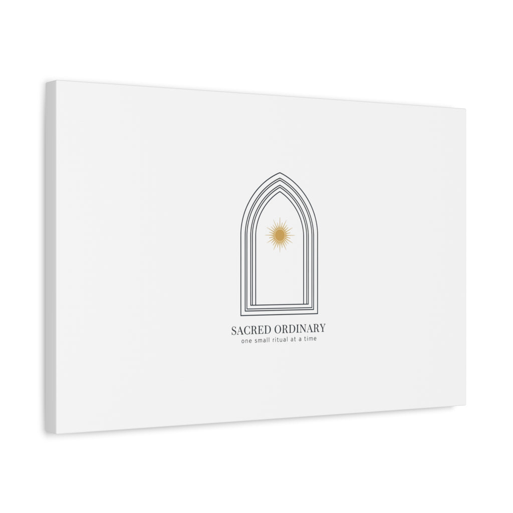 Sacred Ordinary Gothic Arch Canvas | Minimal Scripture Art, Quiet Luxury 36" x 36" 1.25"